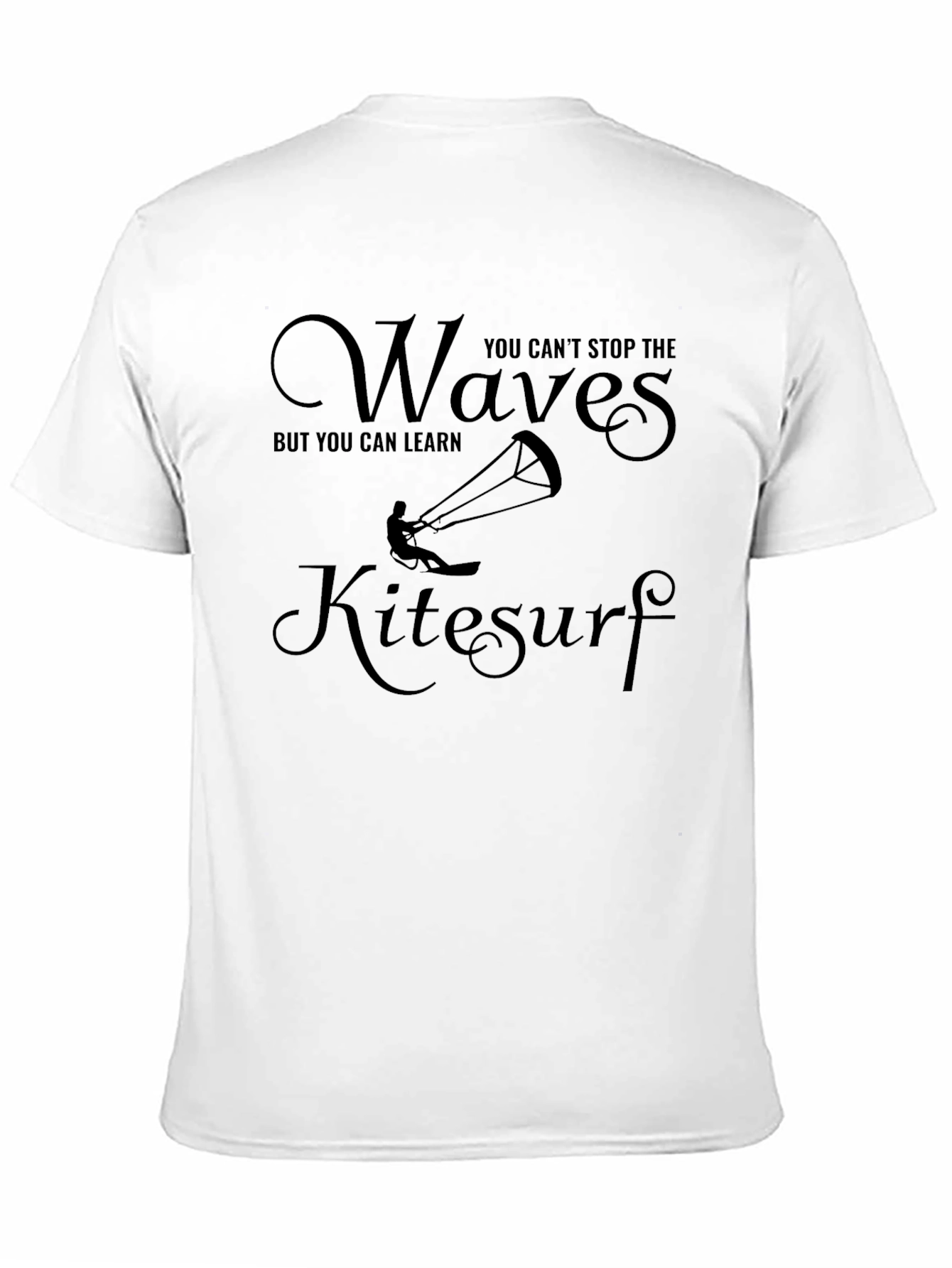 Kitesurf Waves Graphic T-Shirt - Black