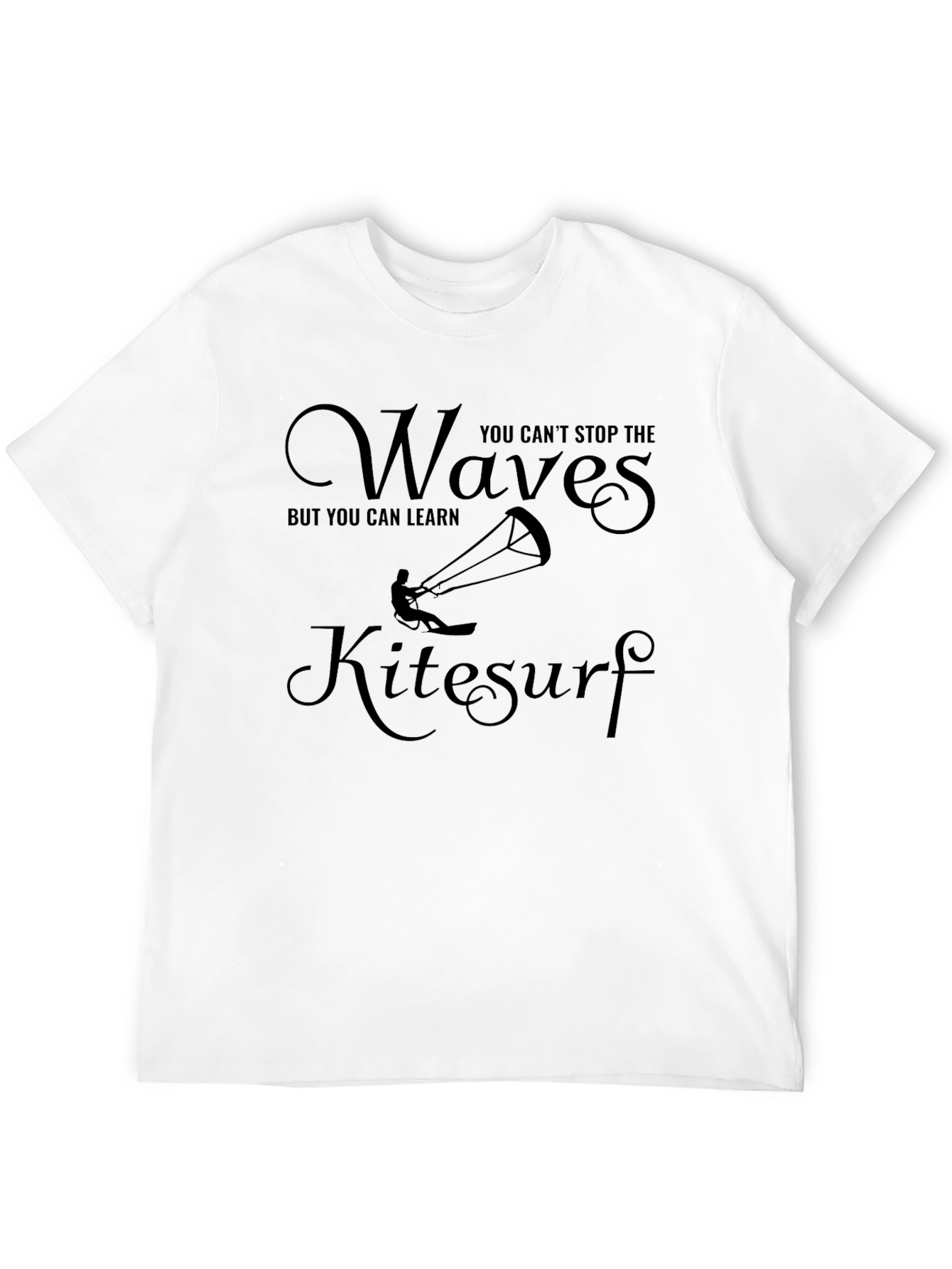 Kitesurf Waves Graphic T-Shirt - Black