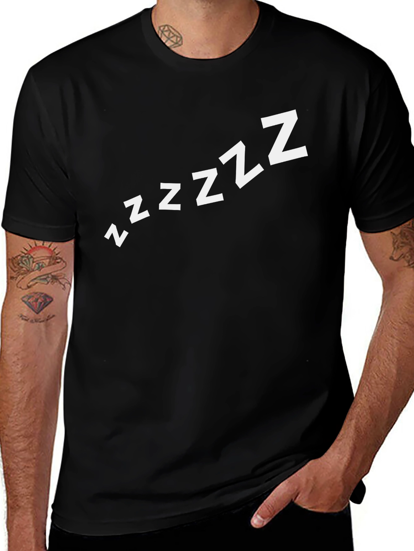 Mens Black Zzzz Graphic Tee - Sleepy Time Shirt