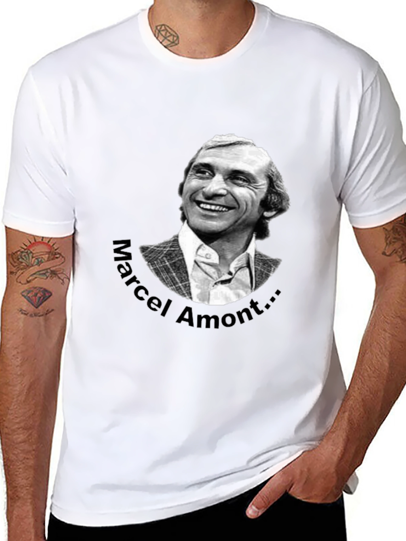 Marcel Amont Graphic Tee - Black Cotton T-Shirt