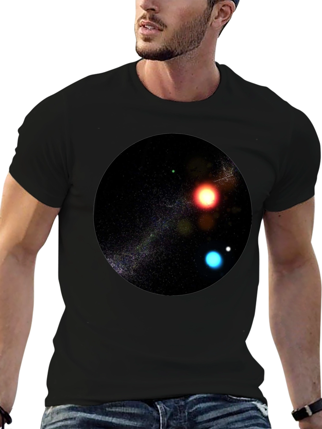 Galaxy Sphere Graphic Tee - Black