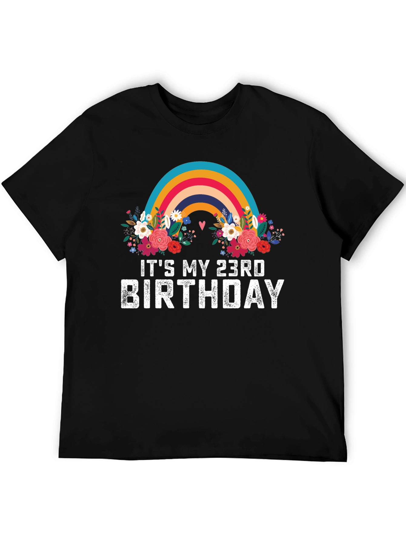 23rd Birthday Rainbow Floral T-Shirt