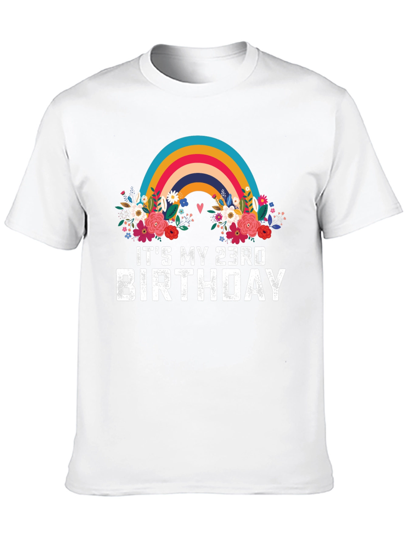 23rd Birthday Rainbow Floral T-Shirt