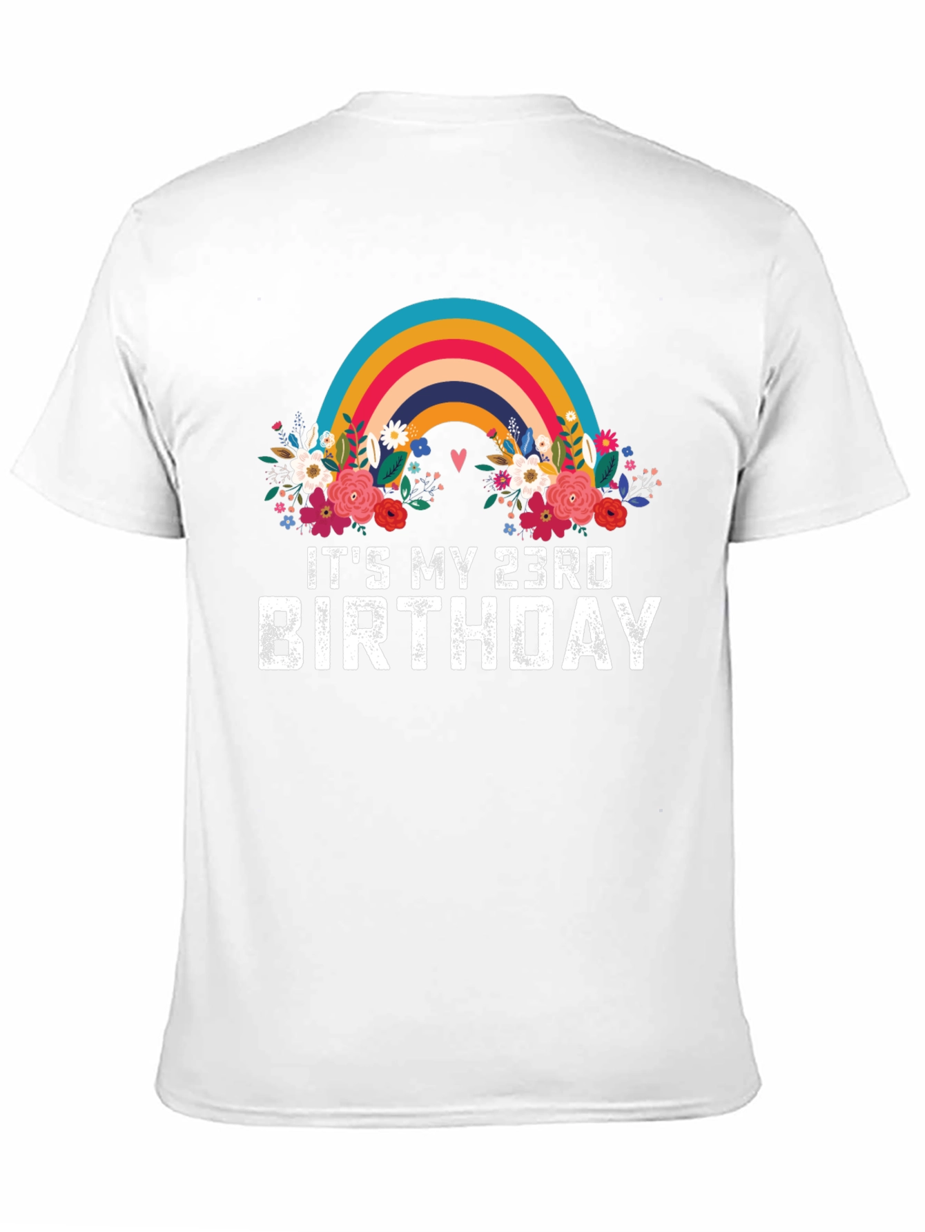 23rd Birthday Rainbow Floral T-Shirt