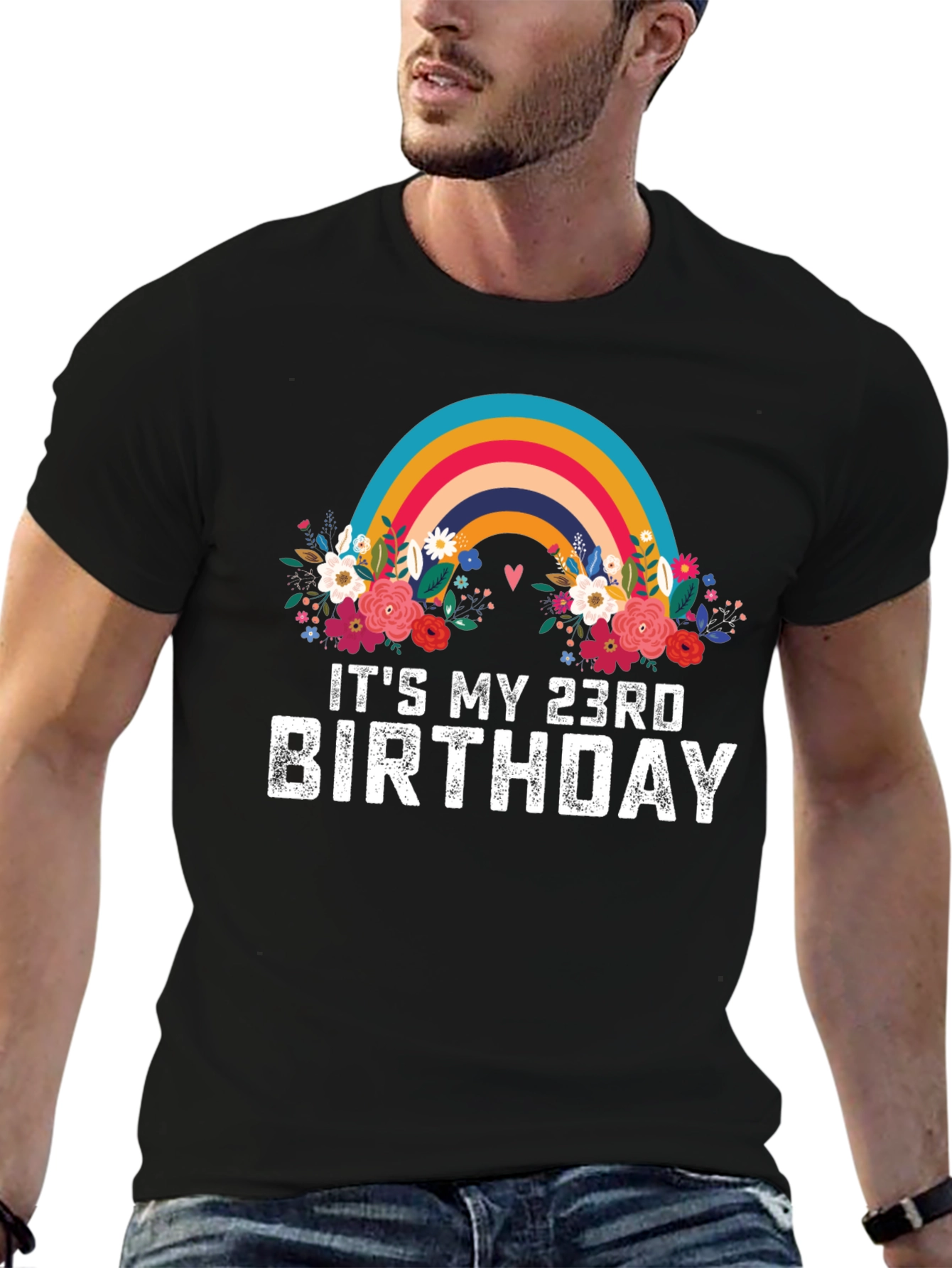 23rd Birthday Rainbow Floral T-Shirt