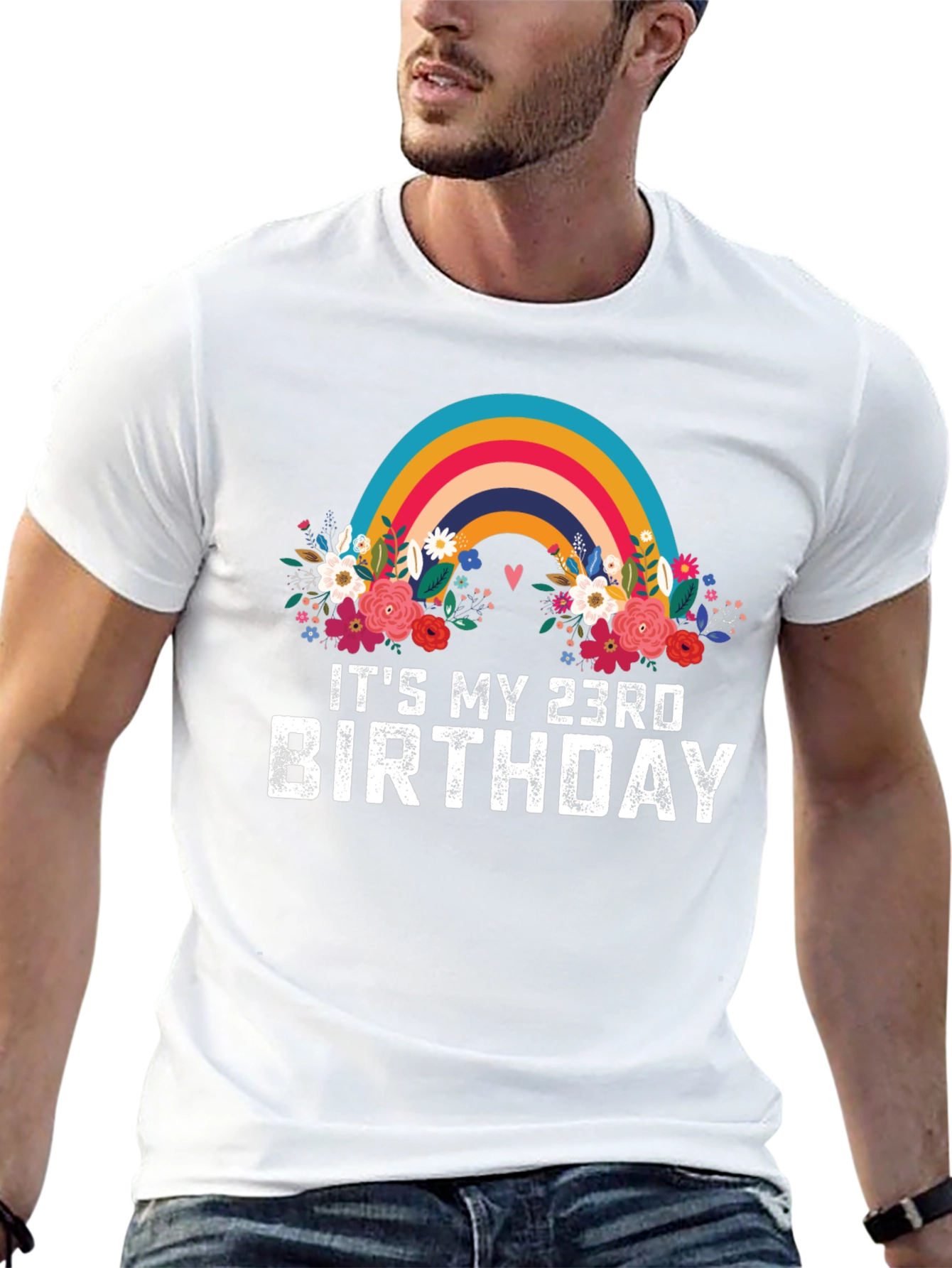 23rd Birthday Rainbow Floral T-Shirt
