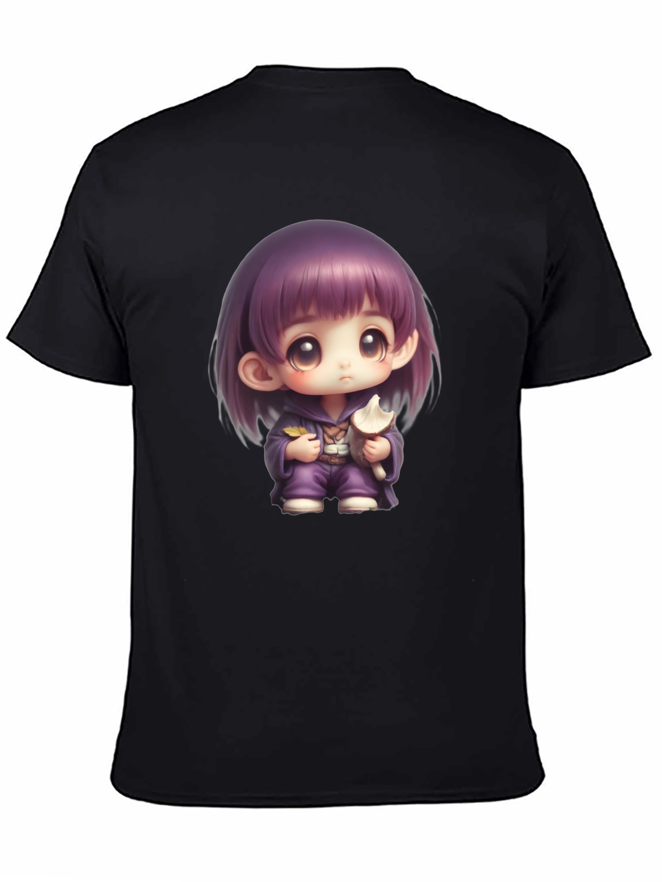 Anime Girl Graphic T-Shirt - Black