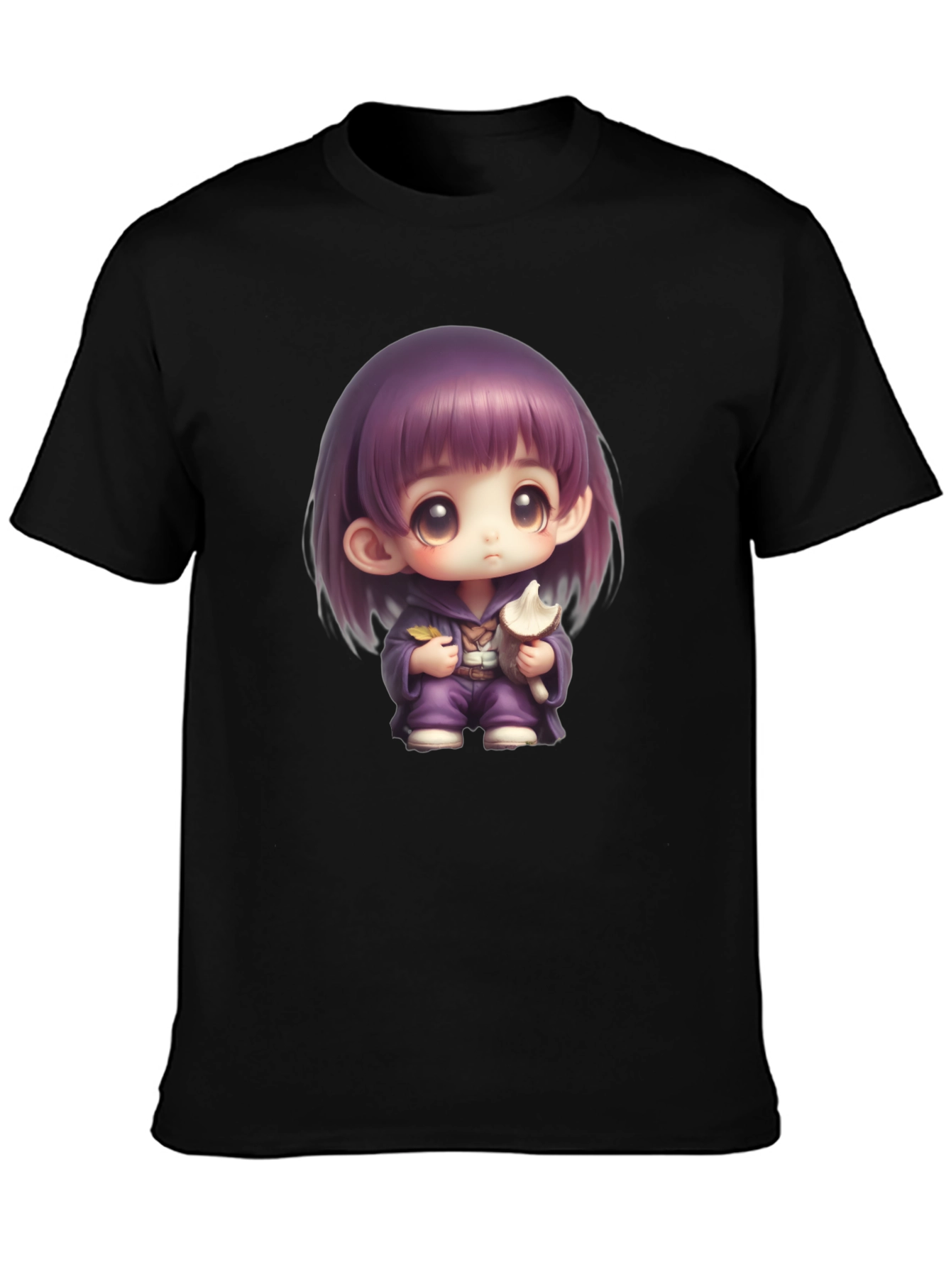 Anime Girl Graphic T-Shirt - Black