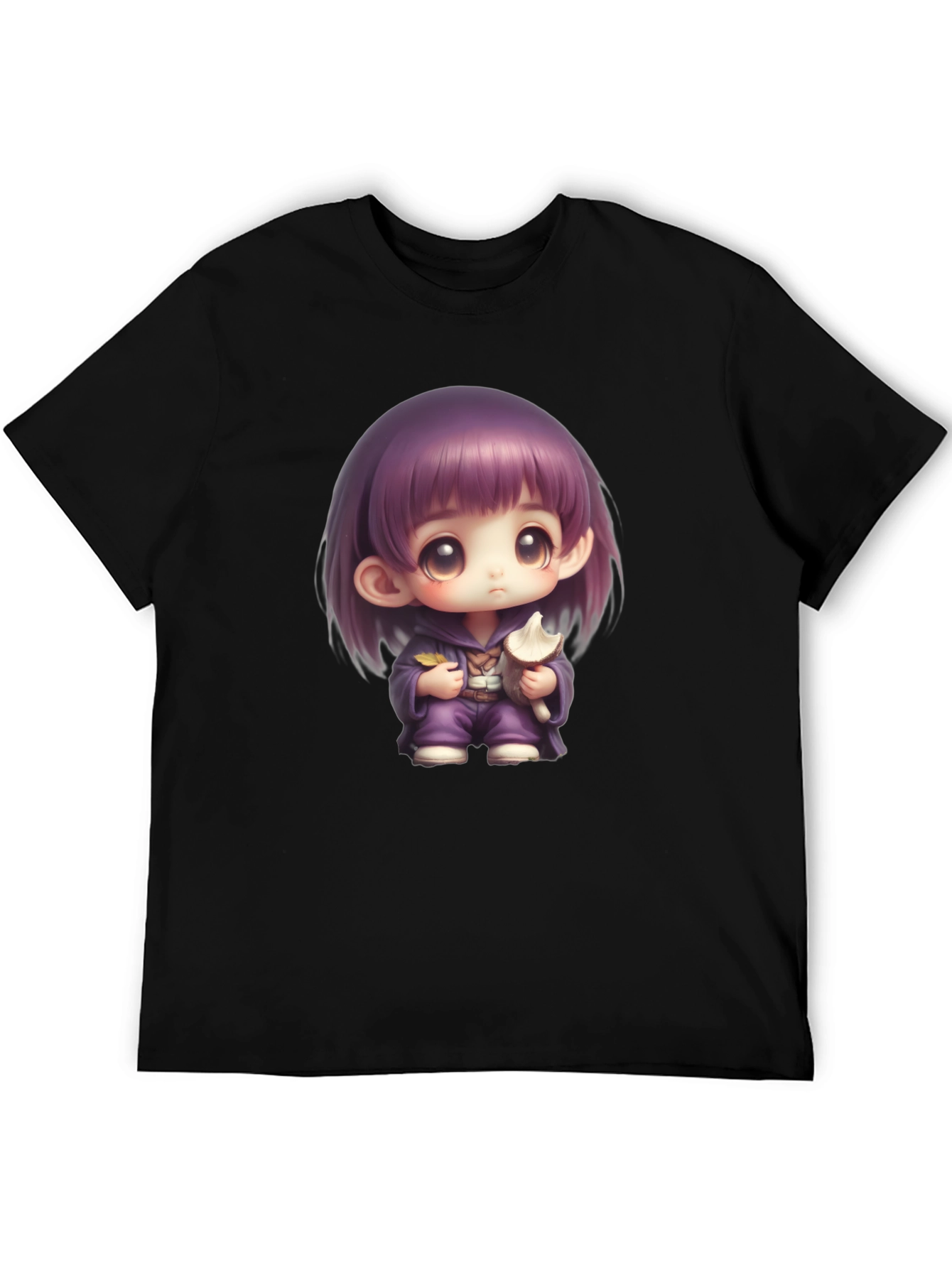 Anime Girl Graphic T-Shirt - Black