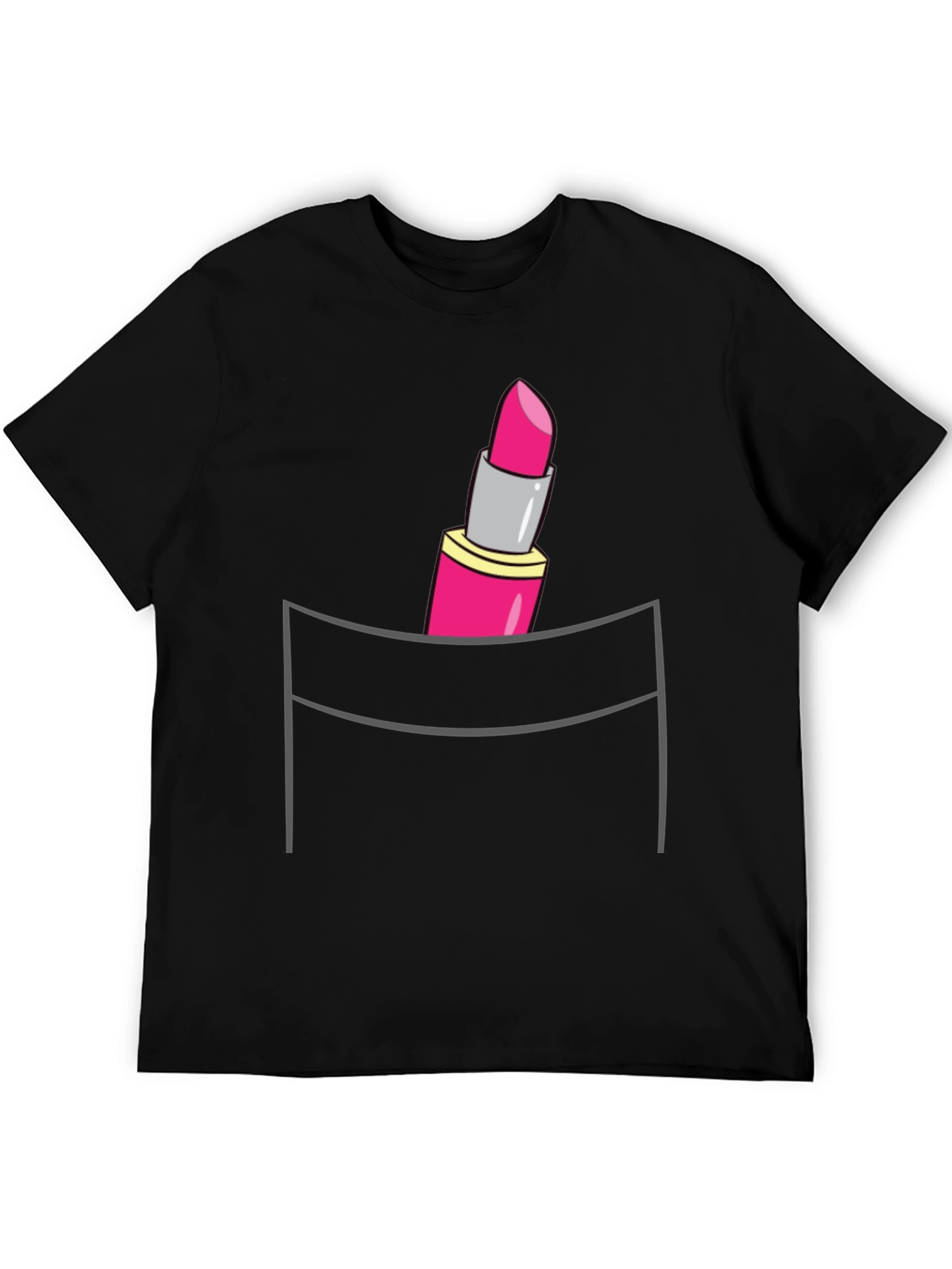 Lipstick Pocket T-Shirt - Trendy Graphic Tee