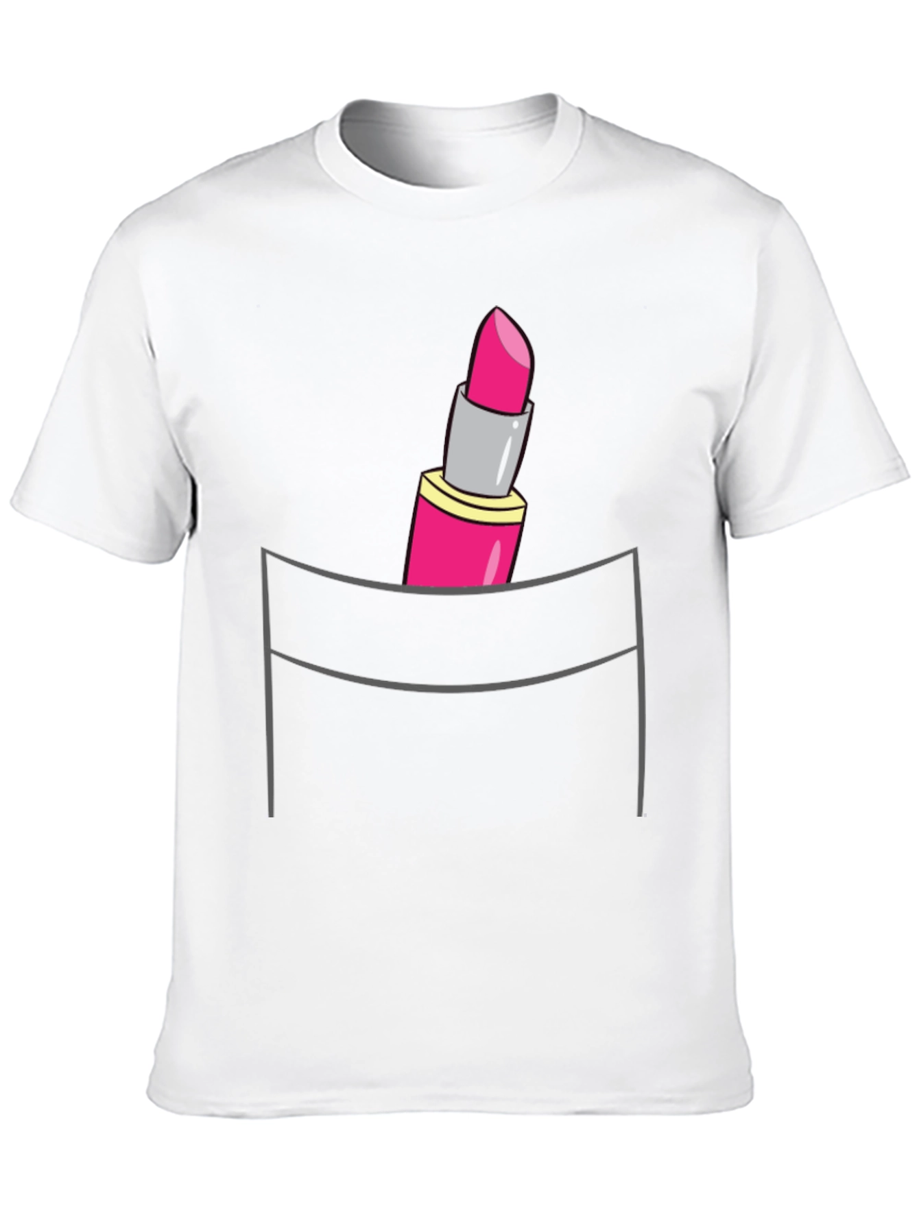 Lipstick Pocket T-Shirt - Trendy Graphic Tee