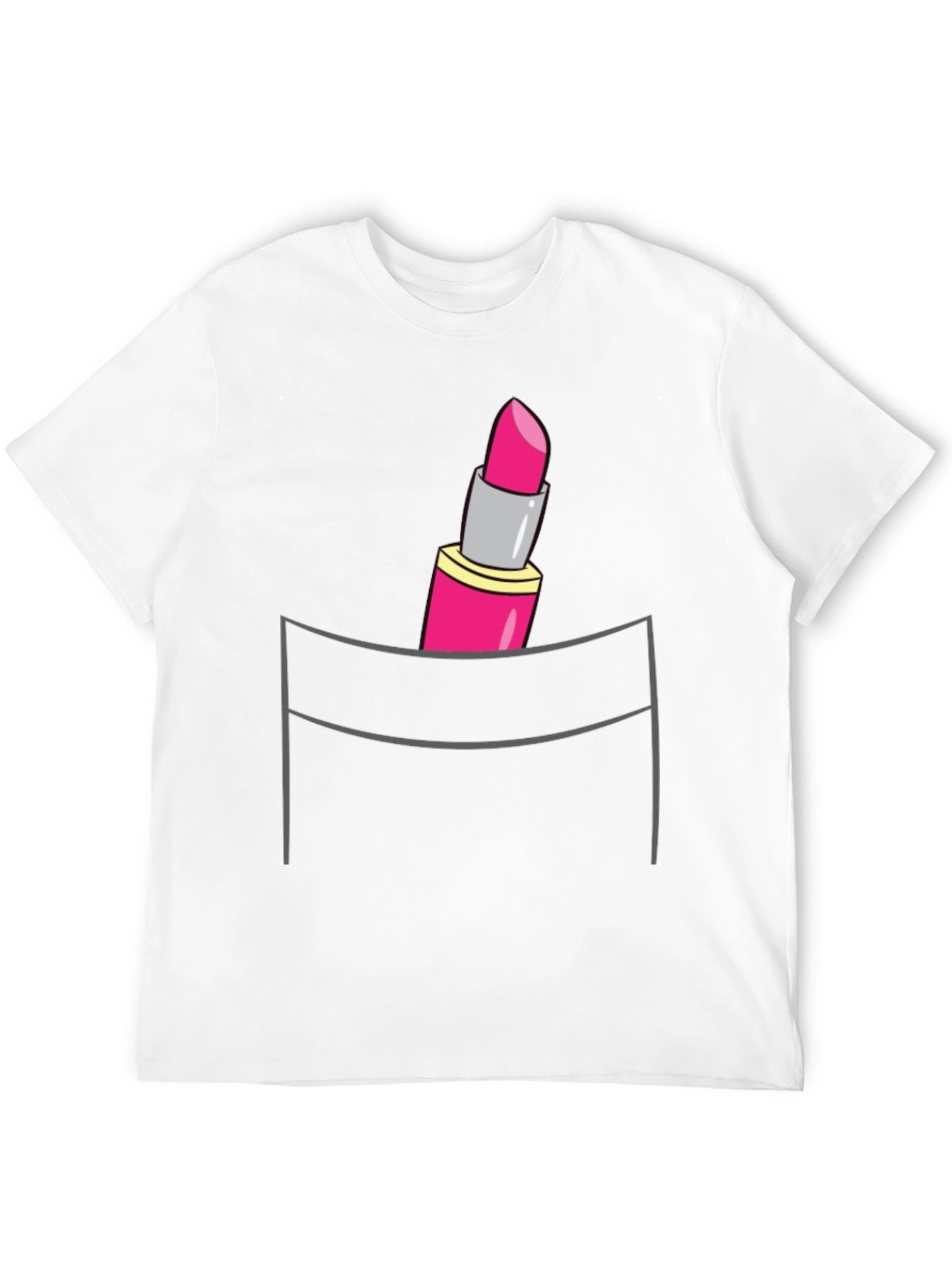 Lipstick Pocket T-Shirt - Trendy Graphic Tee
