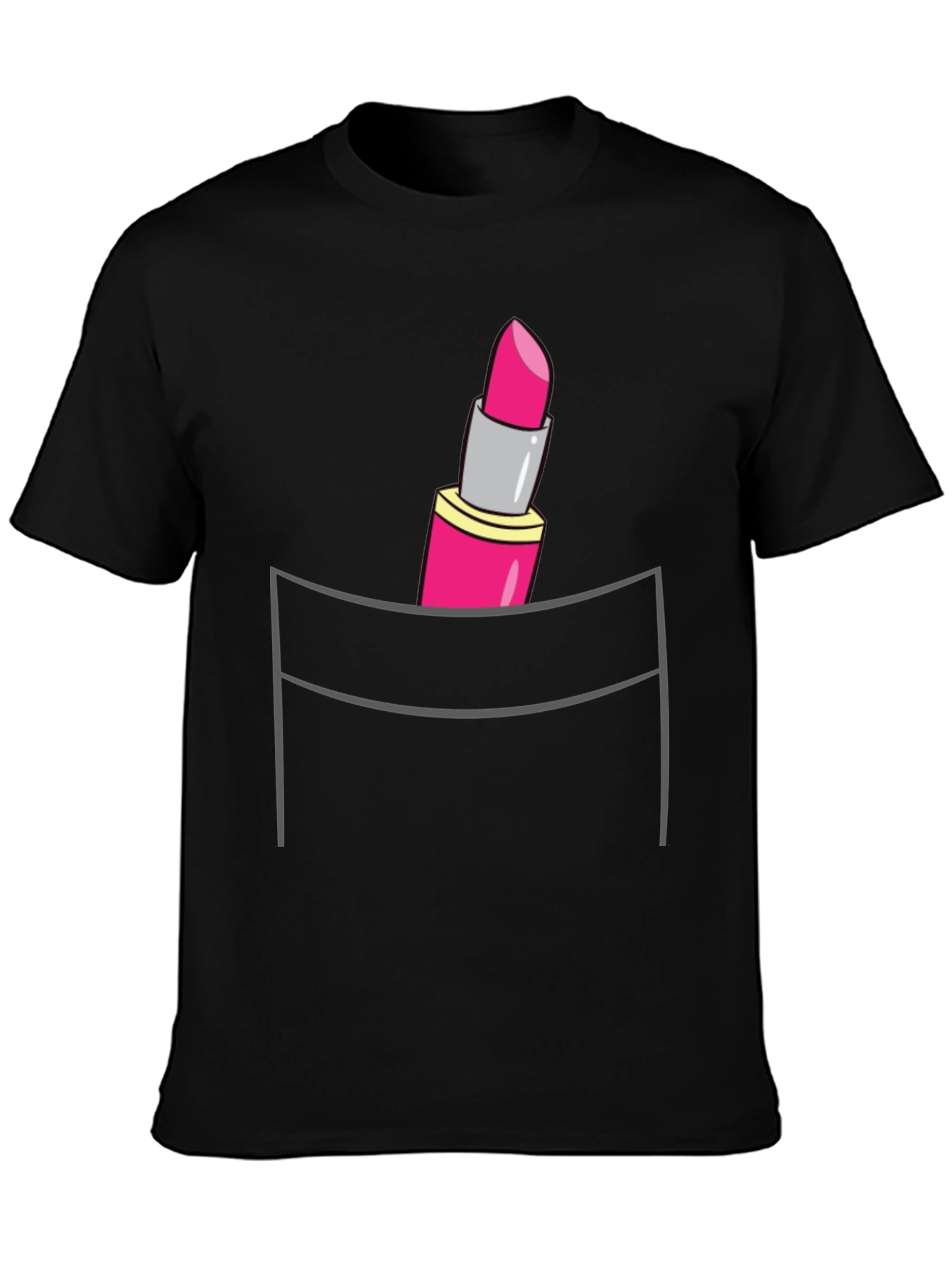 Lipstick Pocket T-Shirt - Trendy Graphic Tee