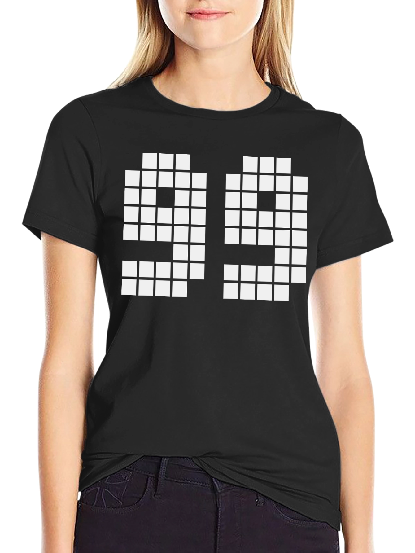 Pixel 99 Graphic T-Shirt - Black Cotton Tee