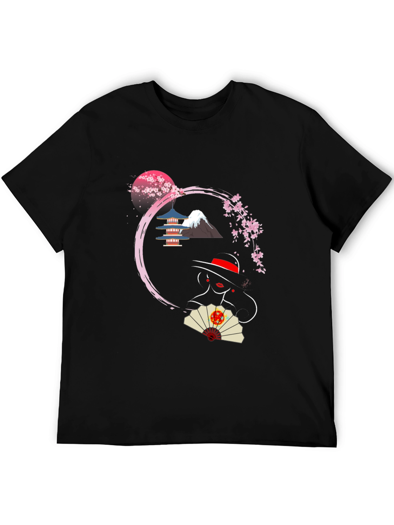 Japanese Sakura T-Shirt - Mount Fuji Design