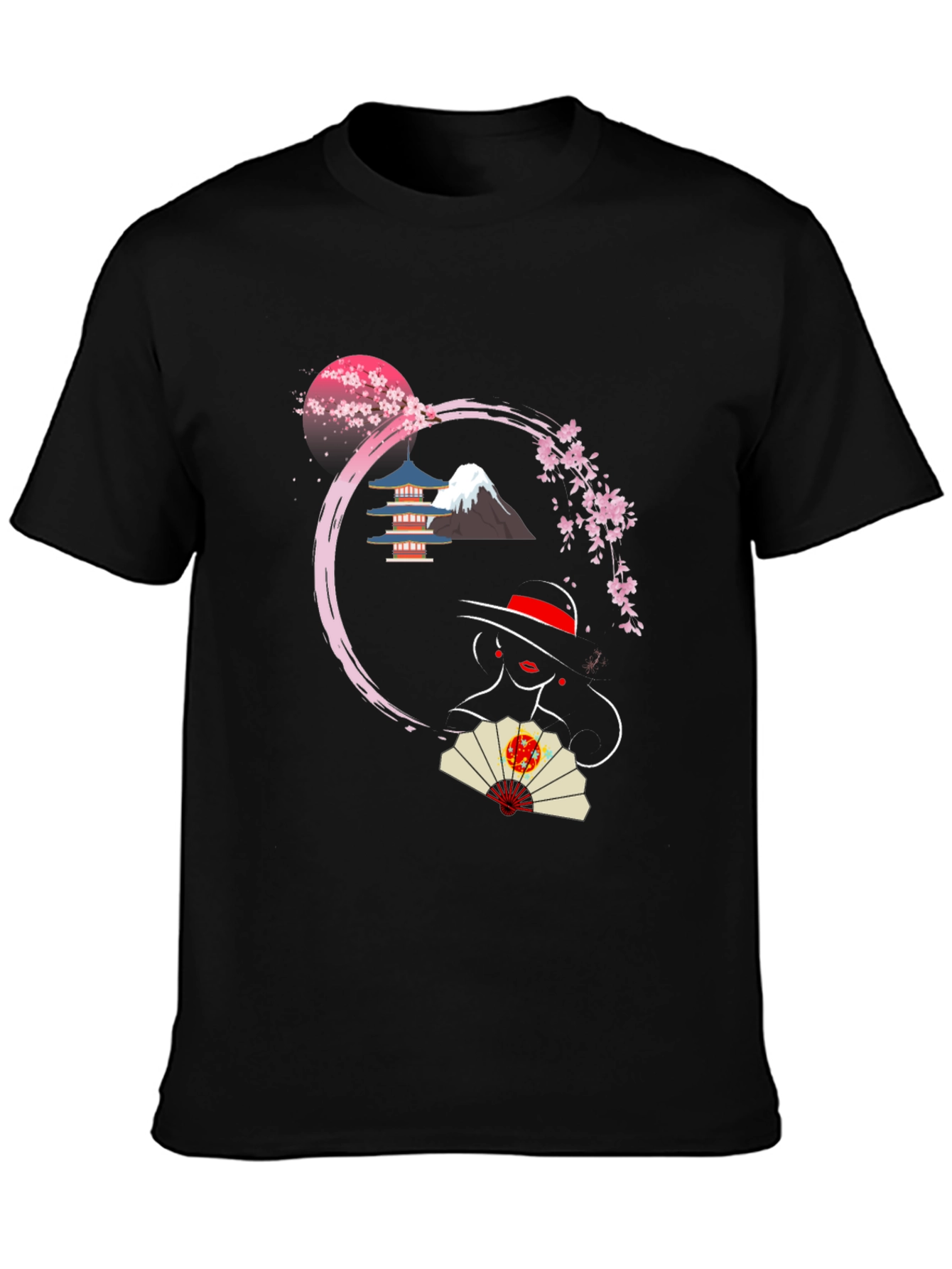 Japanese Sakura T-Shirt - Mount Fuji Design