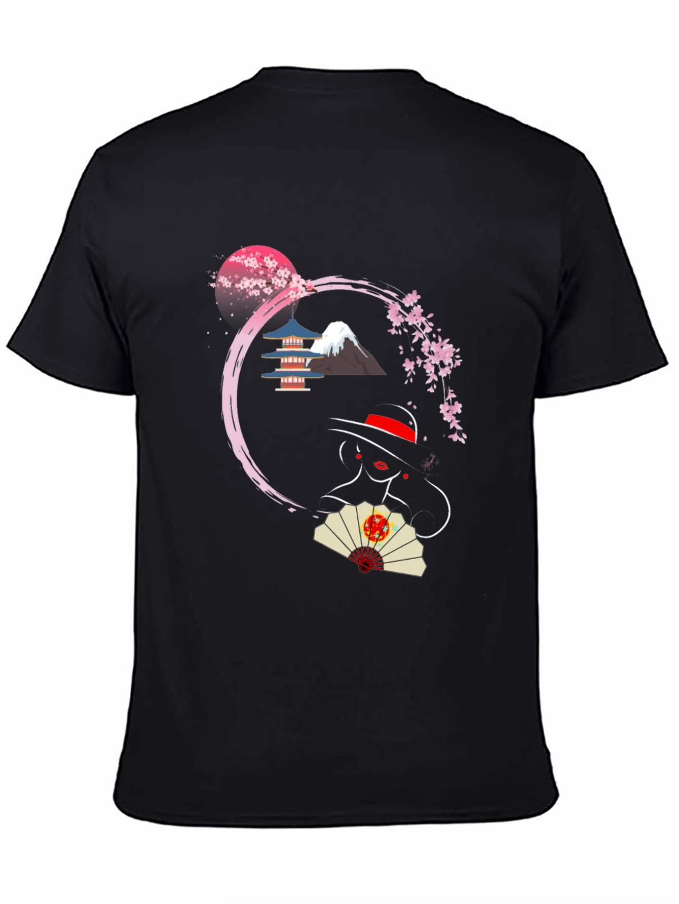 Japanese Sakura T-Shirt - Mount Fuji Design