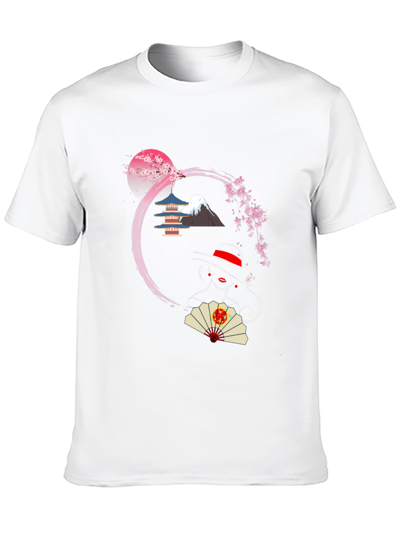 Japanese Sakura T-Shirt - Mount Fuji Design