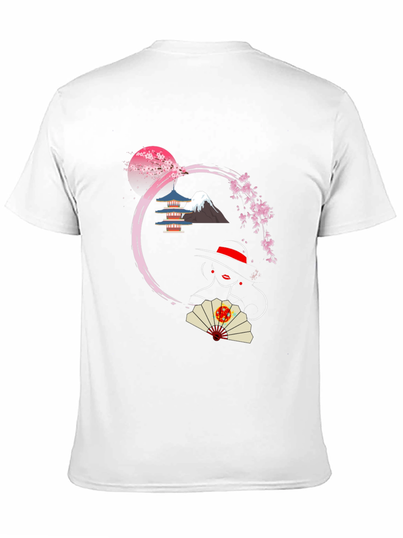 Japanese Sakura T-Shirt - Mount Fuji Design