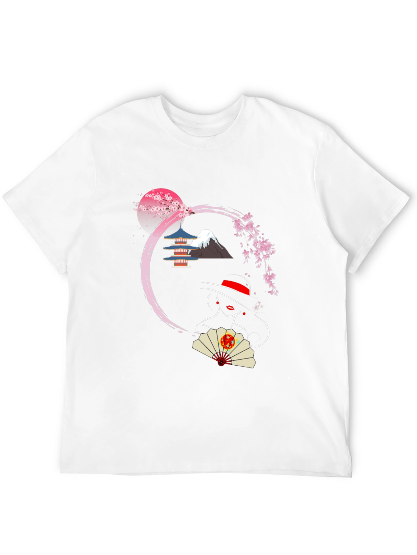 Japanese Sakura T-Shirt - Mount Fuji Design