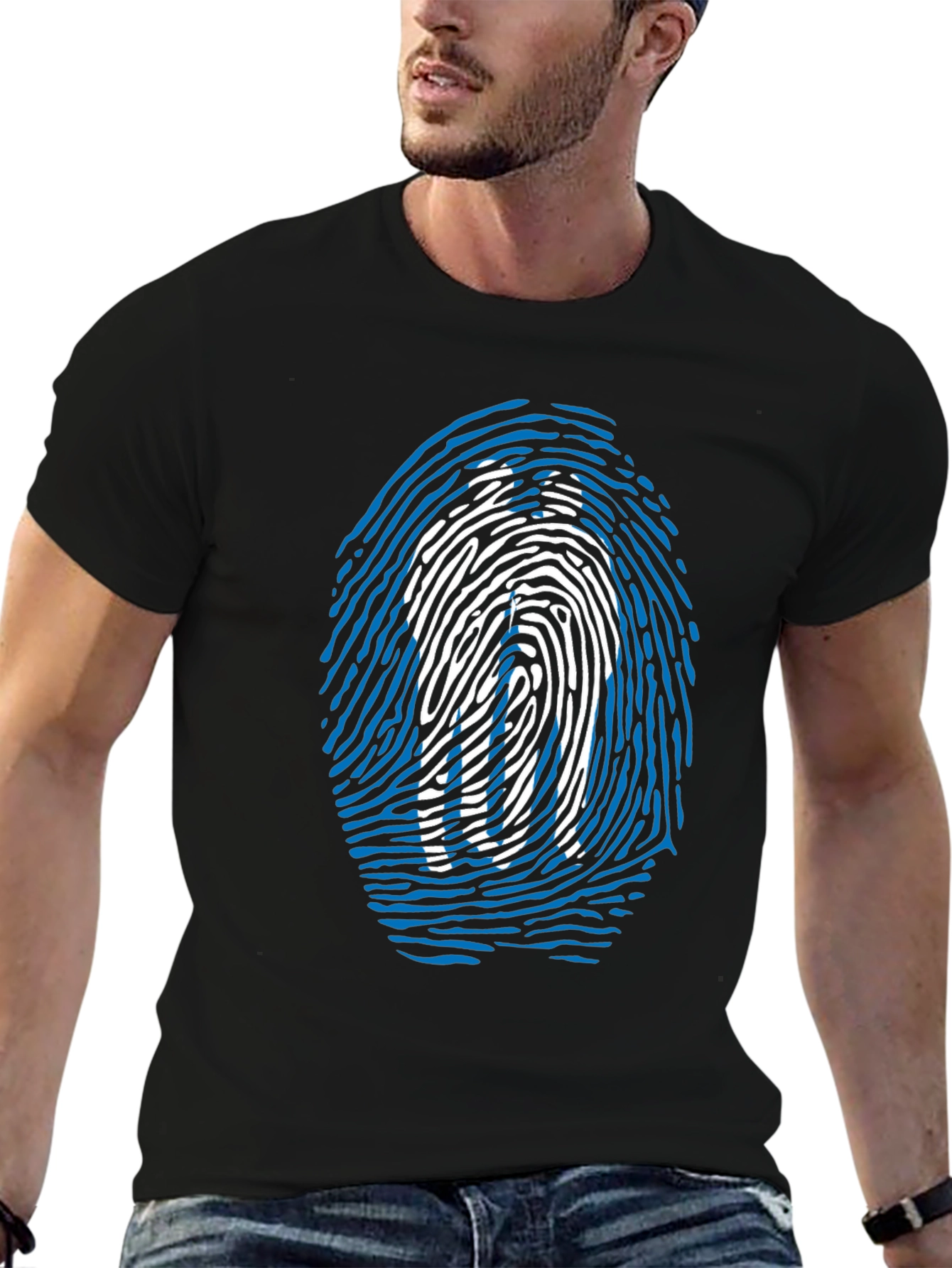 Fingerprint Silhouette Black T-Shirt