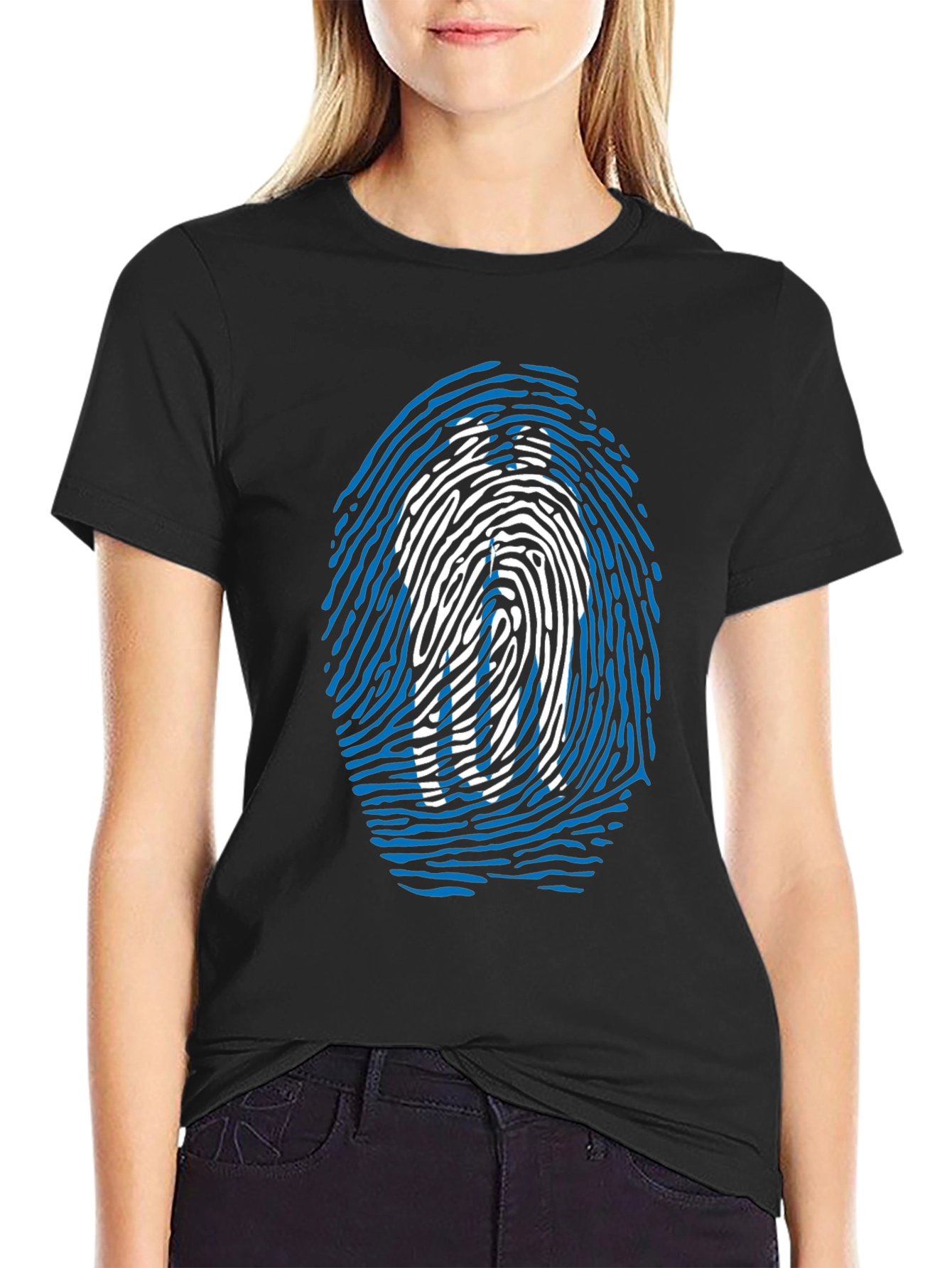 Fingerprint Silhouette Black T-Shirt