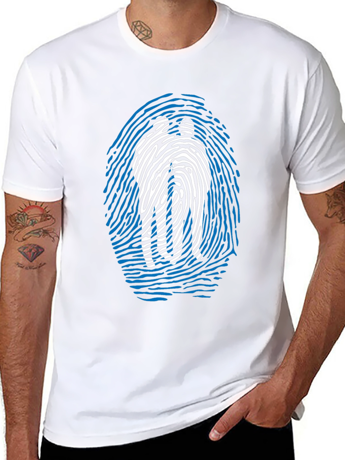 Fingerprint Silhouette Black T-Shirt