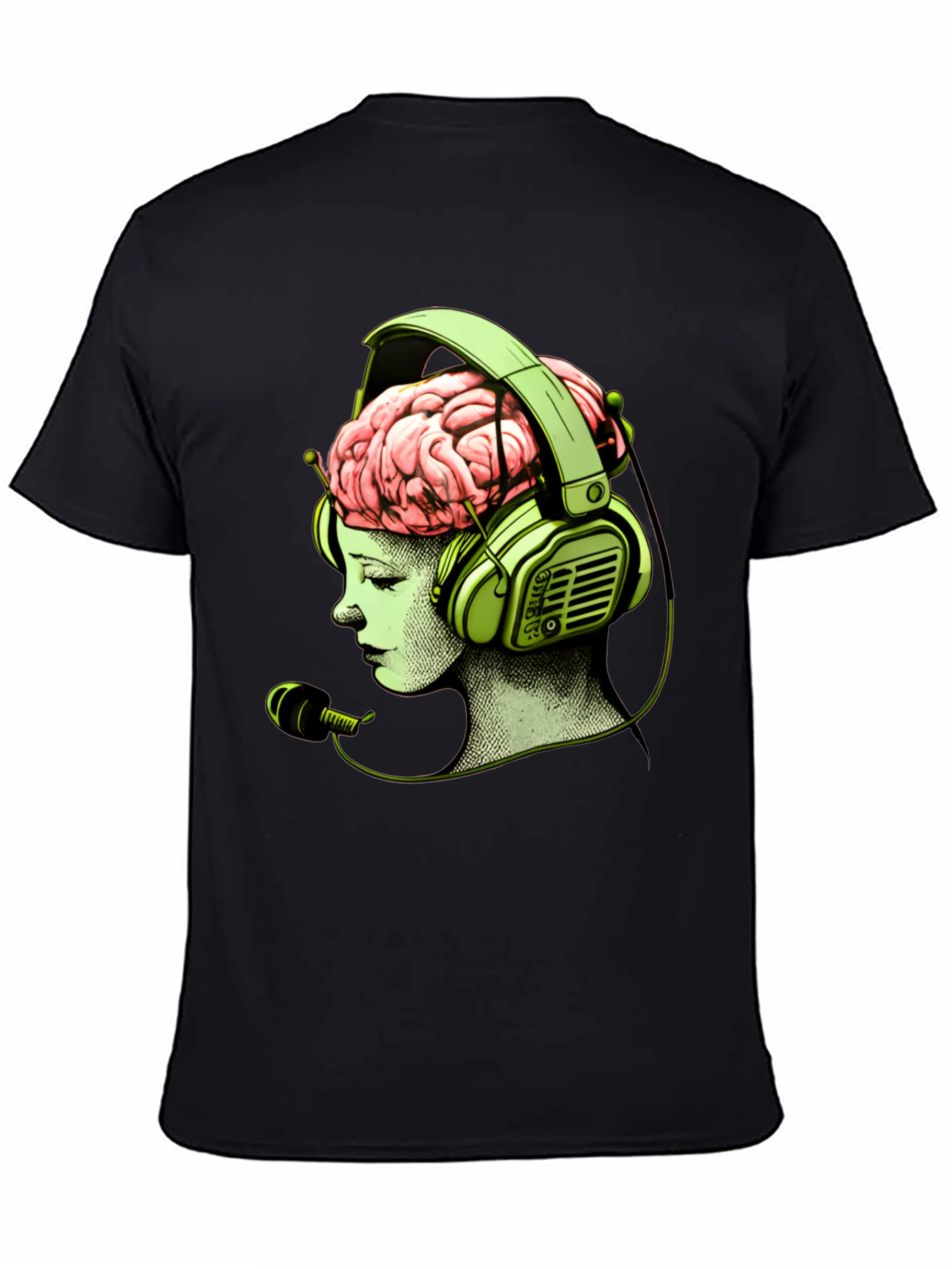 Brain in Headphones Graphic T-Shirt