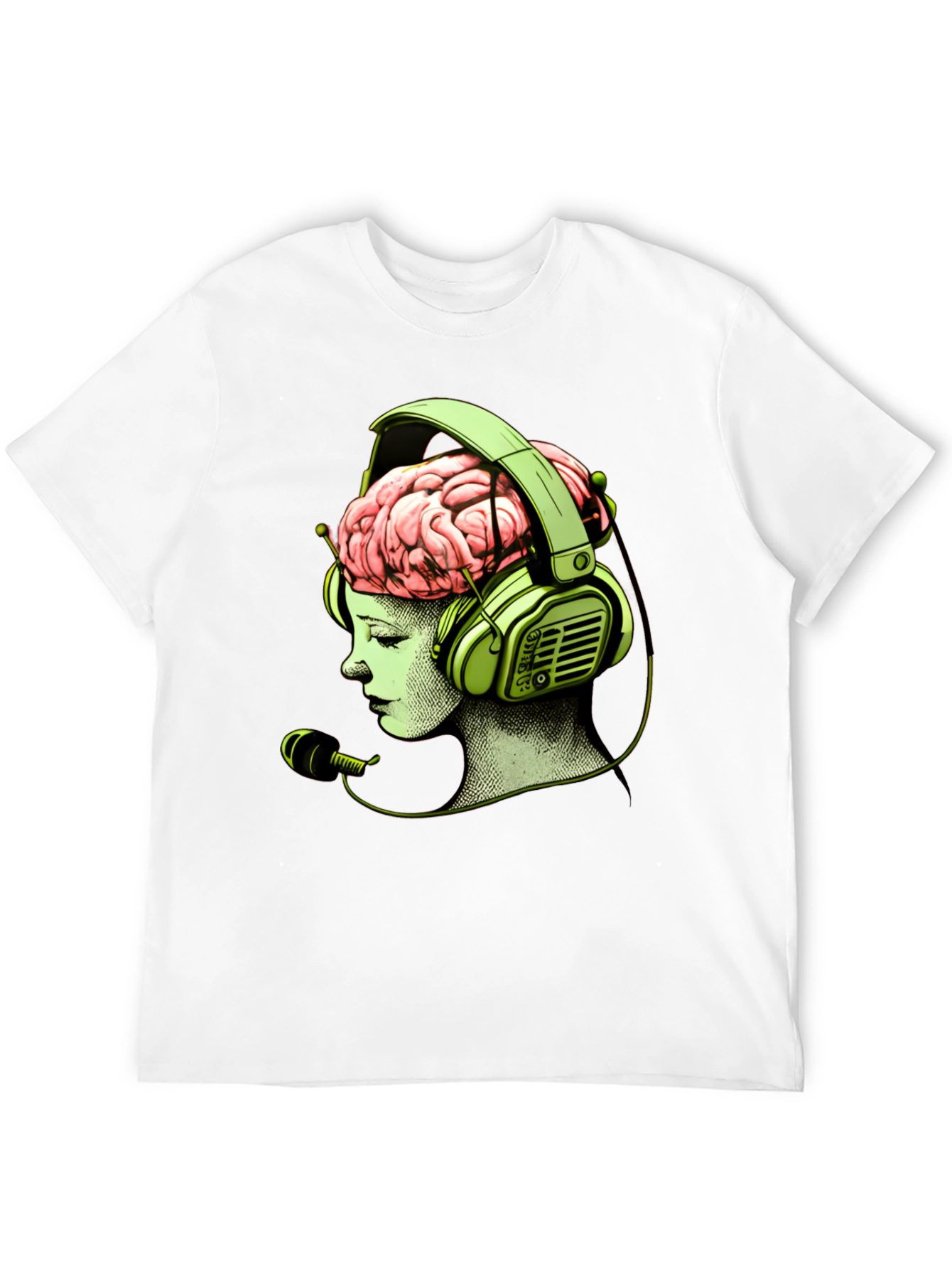 Brain in Headphones Graphic T-Shirt