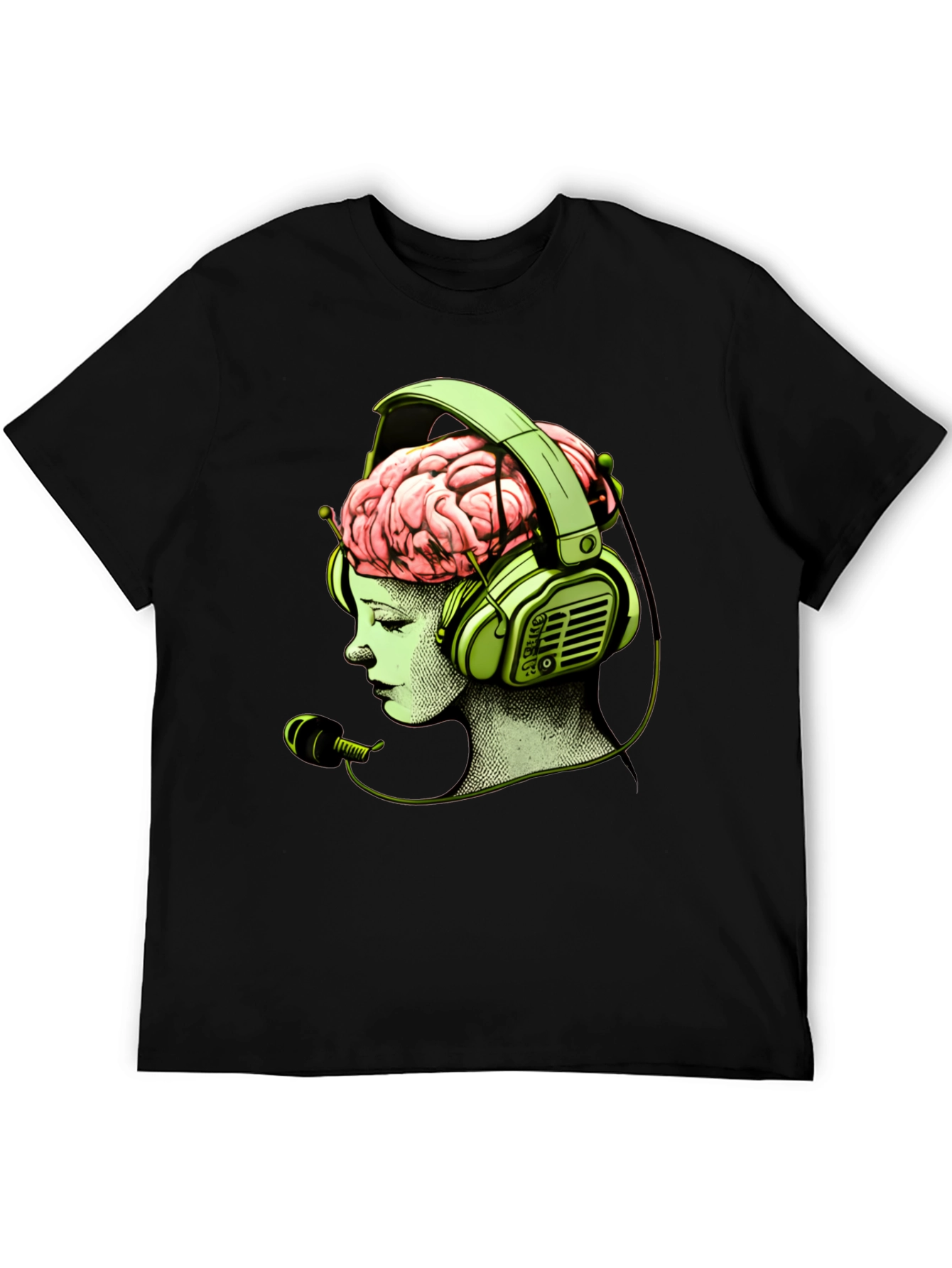 Brain in Headphones Graphic T-Shirt