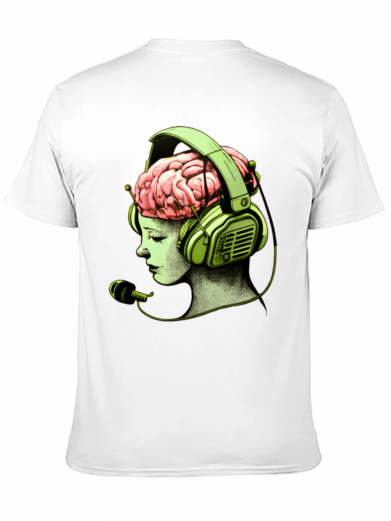 Brain in Headphones Graphic T-Shirt