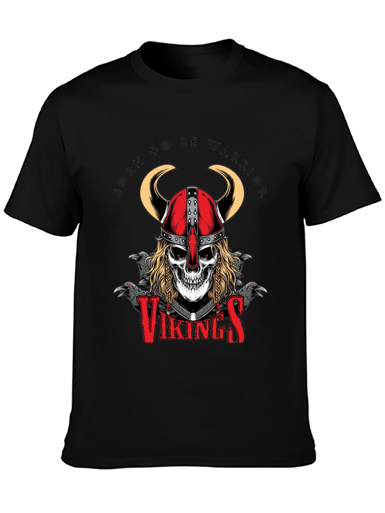 Viking Warrior Skull Graphic T-Shirt