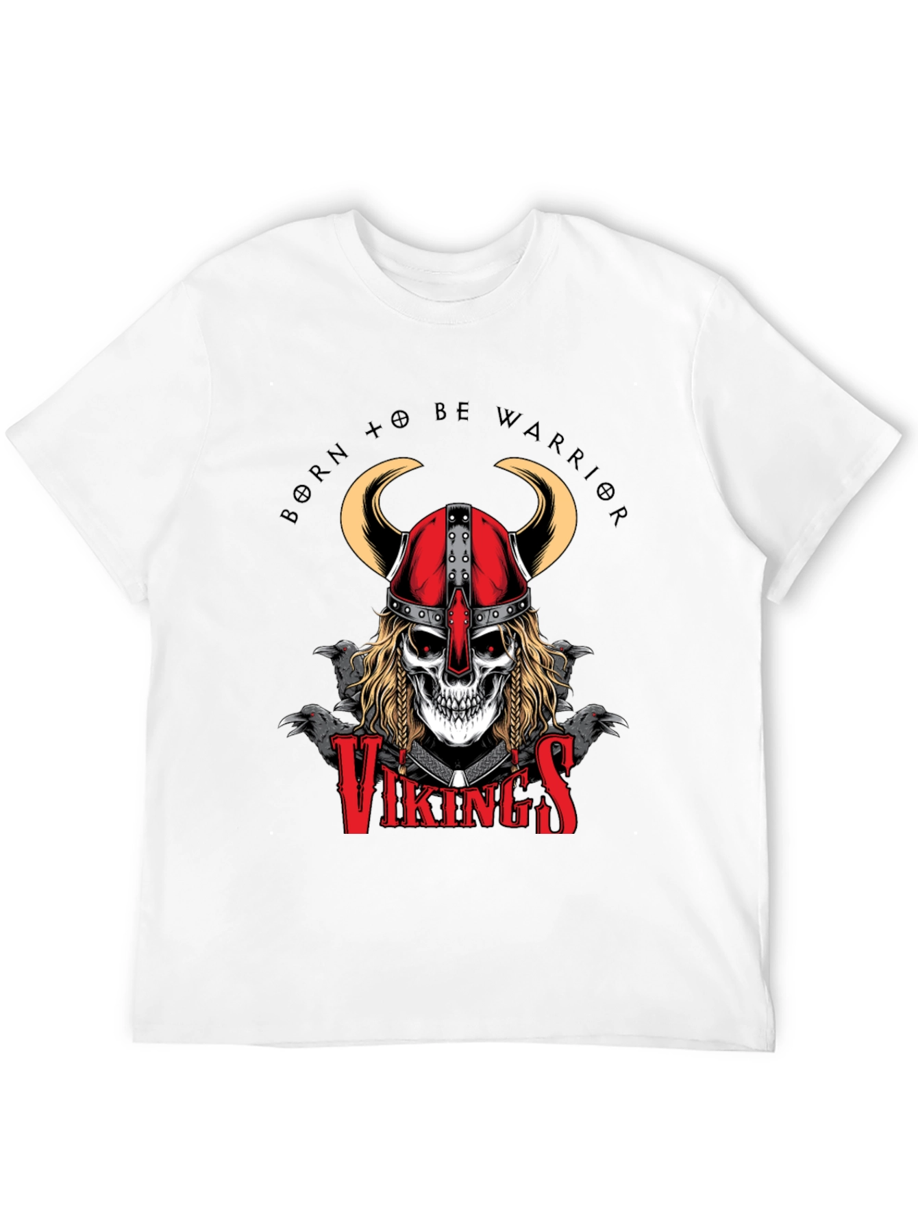 Viking Warrior Skull Graphic T-Shirt