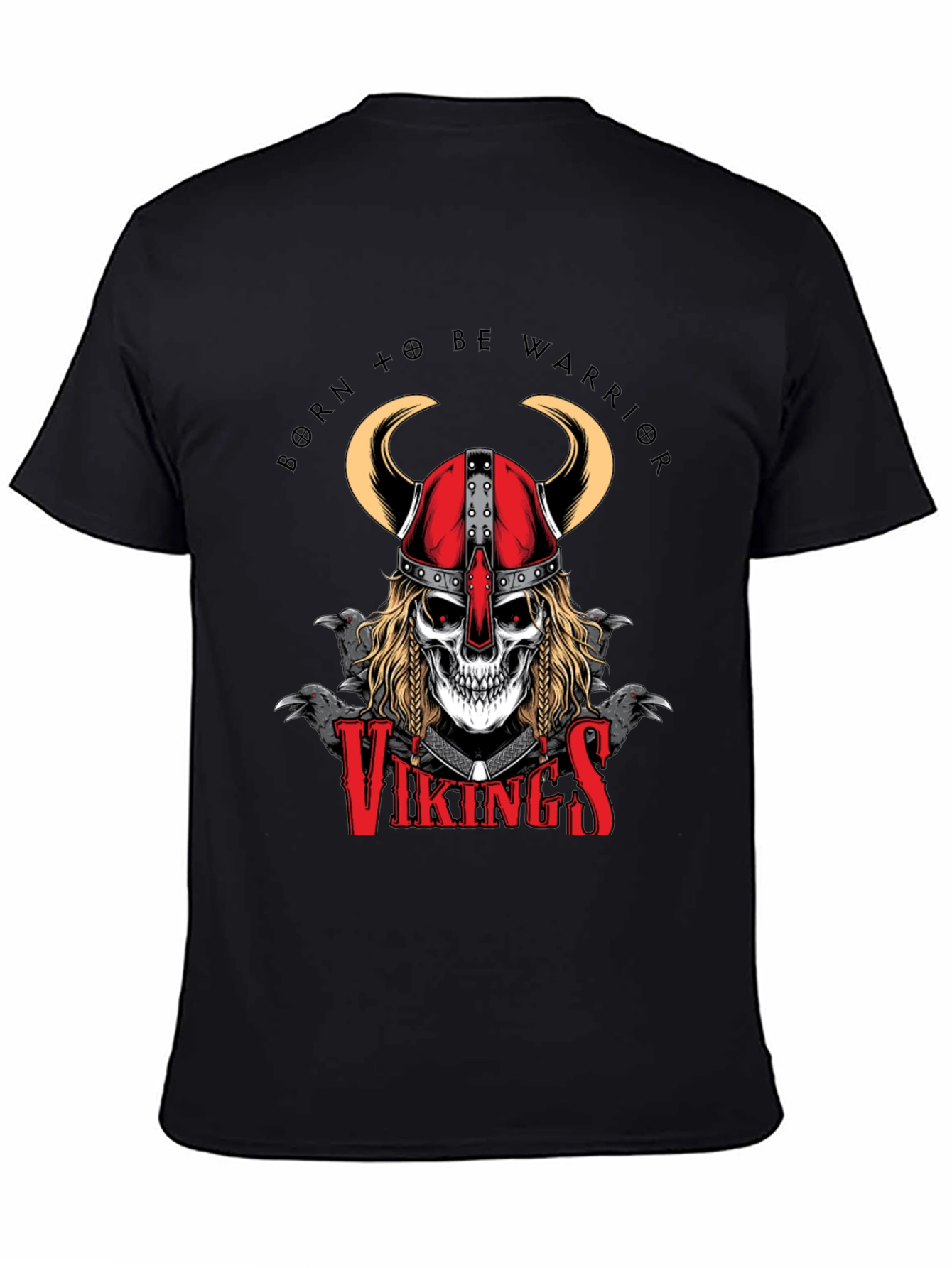 Viking Warrior Skull Graphic T-Shirt
