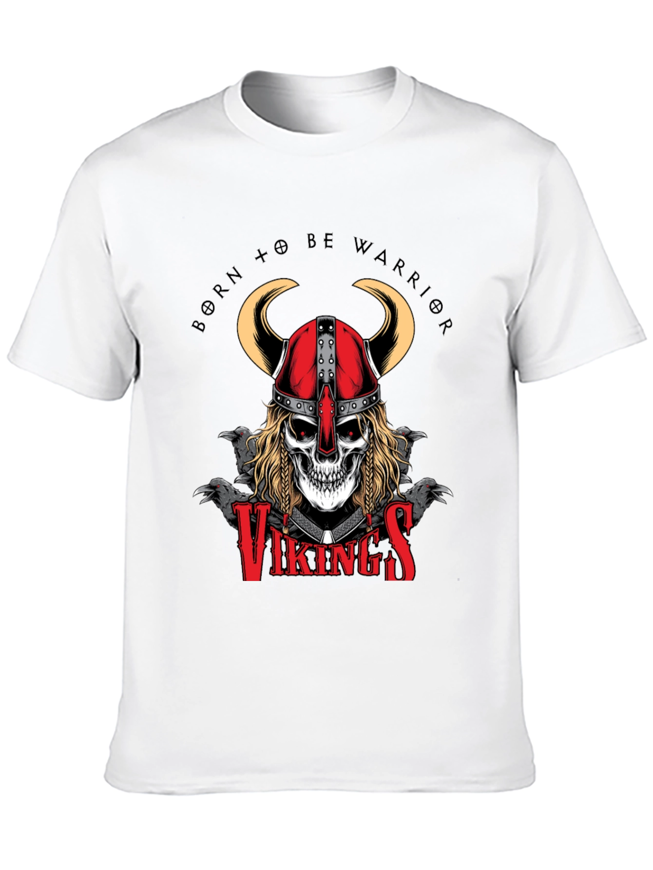 Viking Warrior Skull Graphic T-Shirt
