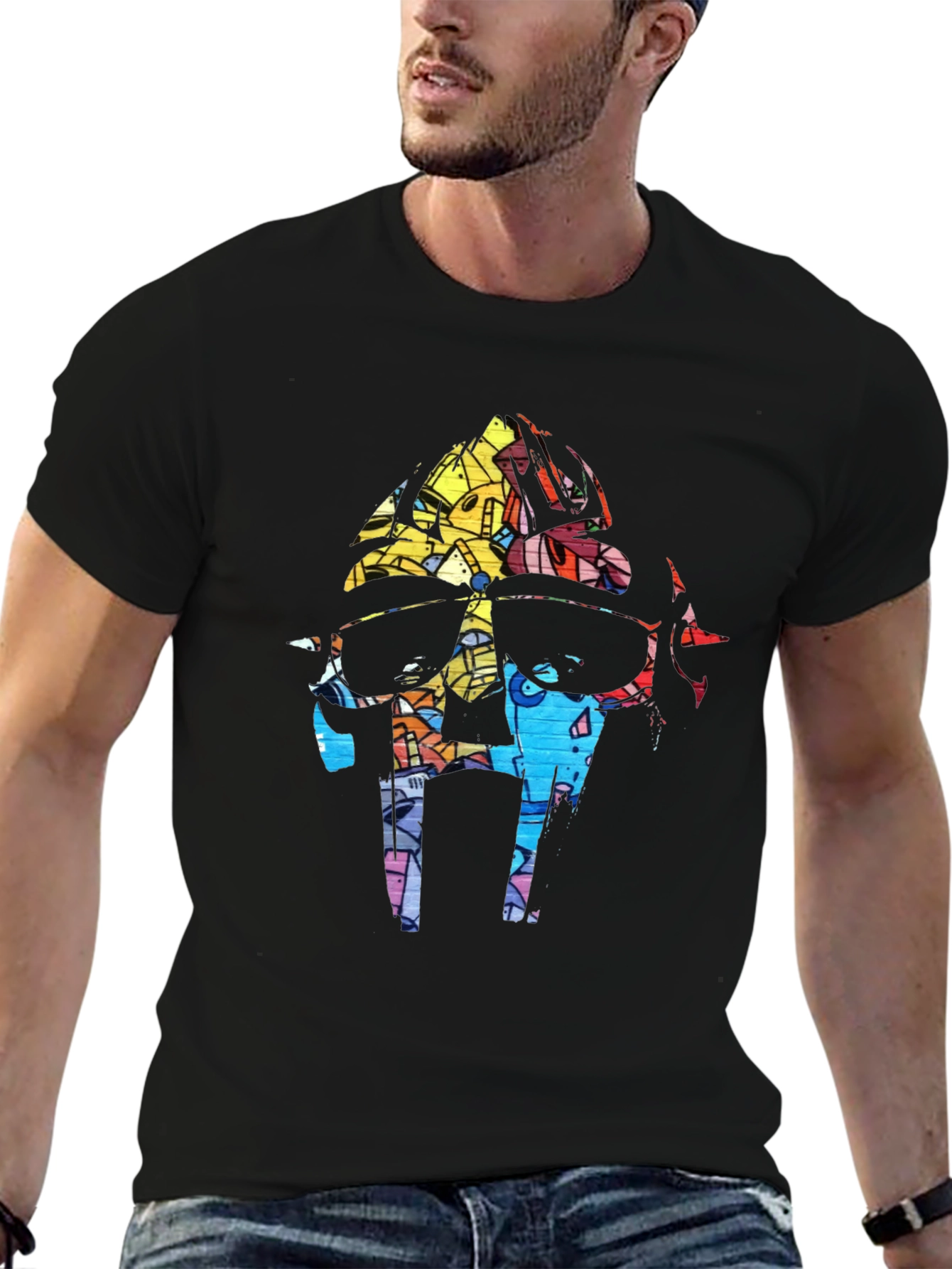 Abstract MF DOOM T-Shirt - Black Graphic Tee