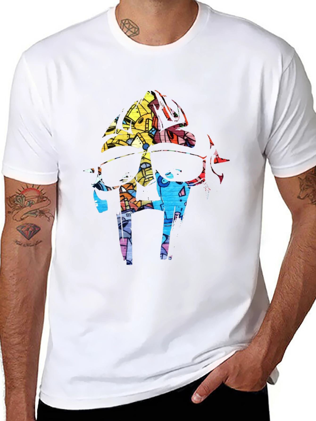 Abstract MF DOOM T-Shirt - Black Graphic Tee