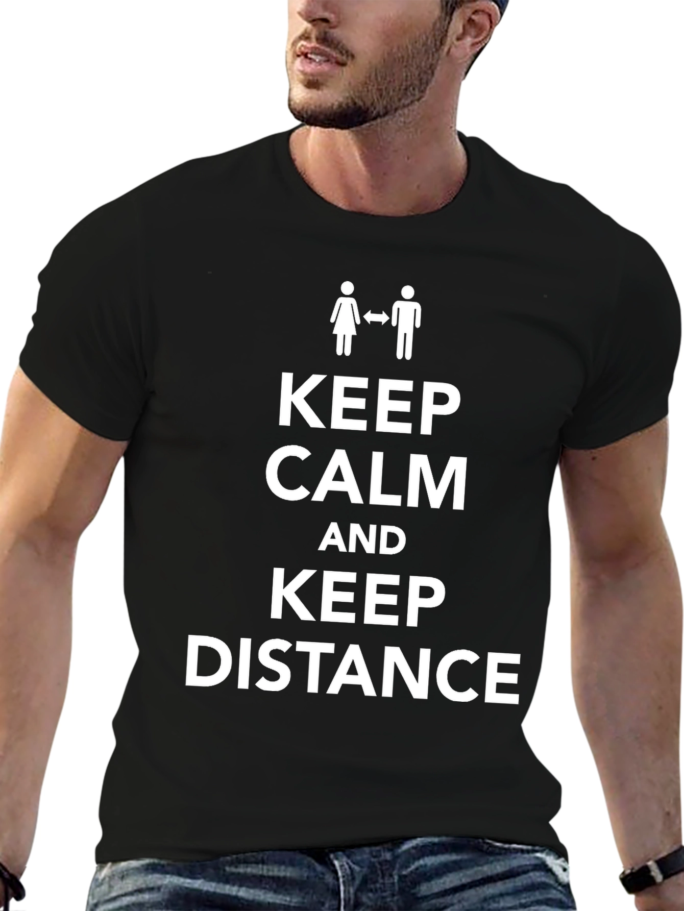 Keep Calm Distance T-Shirt - Social Distancing Tee