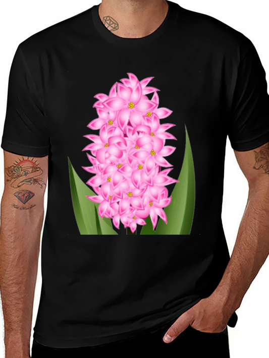 Pink Hyacinth Flower Graphic T-Shirt