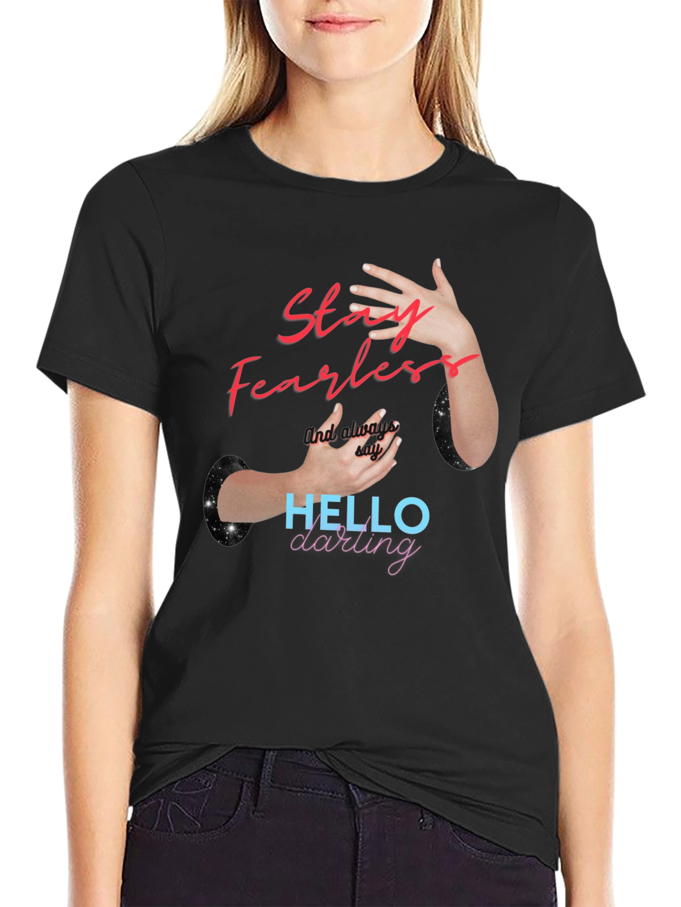 Stay Fearless Graphic Tee - Trendy Black T-Shirt