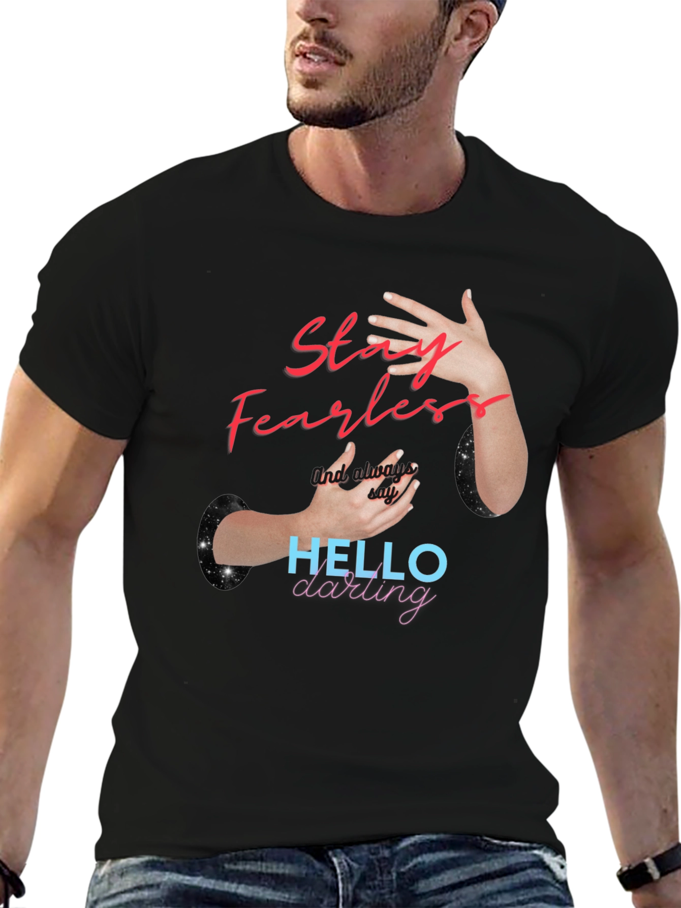 Stay Fearless Graphic Tee - Trendy Black T-Shirt
