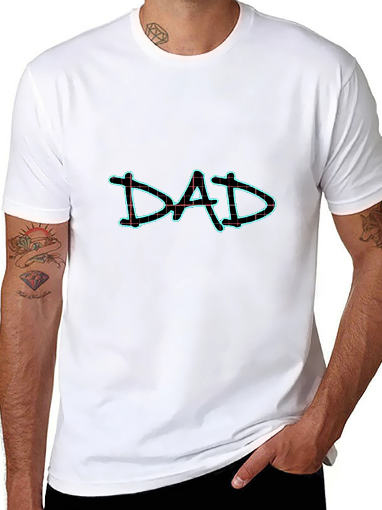 Dad Graphic Tee - Black Cotton Blend T-Shirt