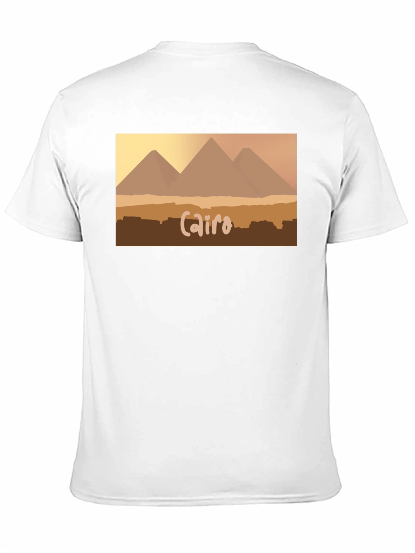 Cairo Pyramids Graphic Tee - Black Cotton T-Shirt