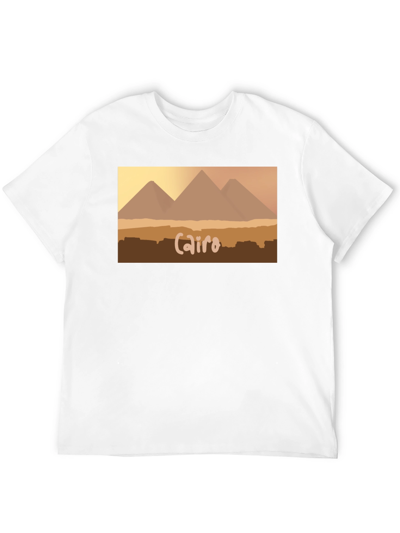 Cairo Pyramids Graphic Tee - Black Cotton T-Shirt