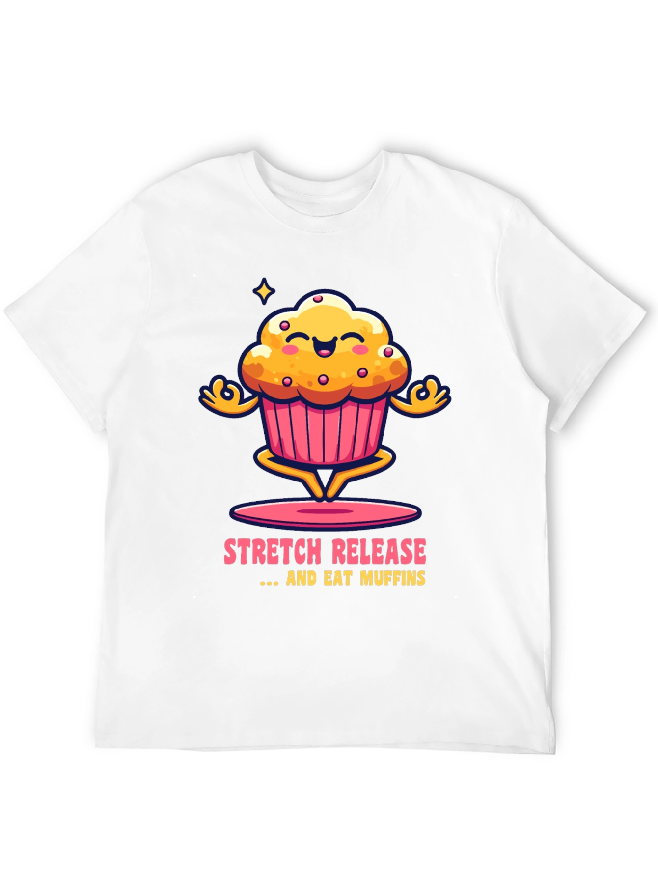 Stretch Release Eat Muffins Black Graphic Tee