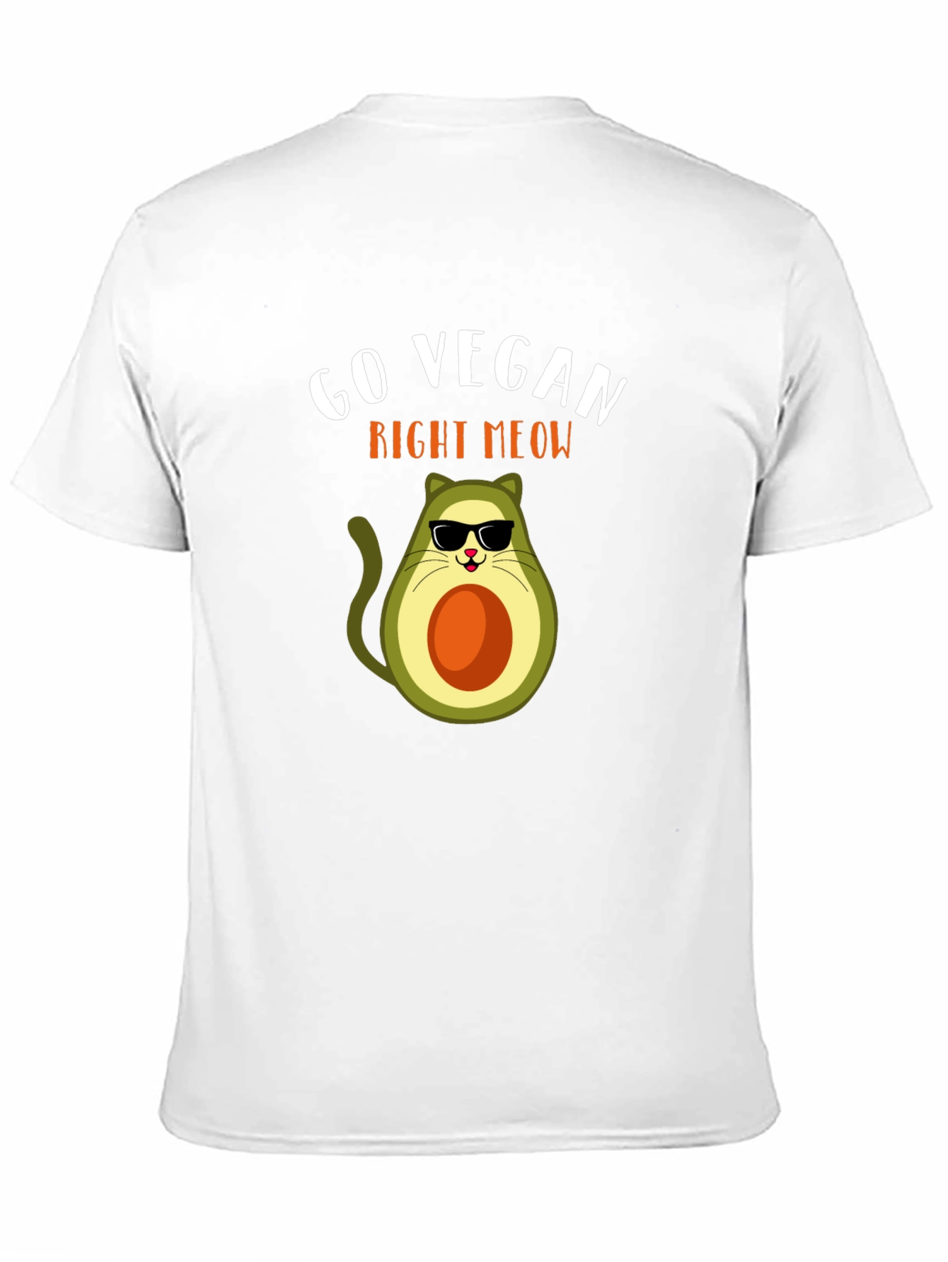 Go Vegan Right Meow Avocado Cat T-Shirt