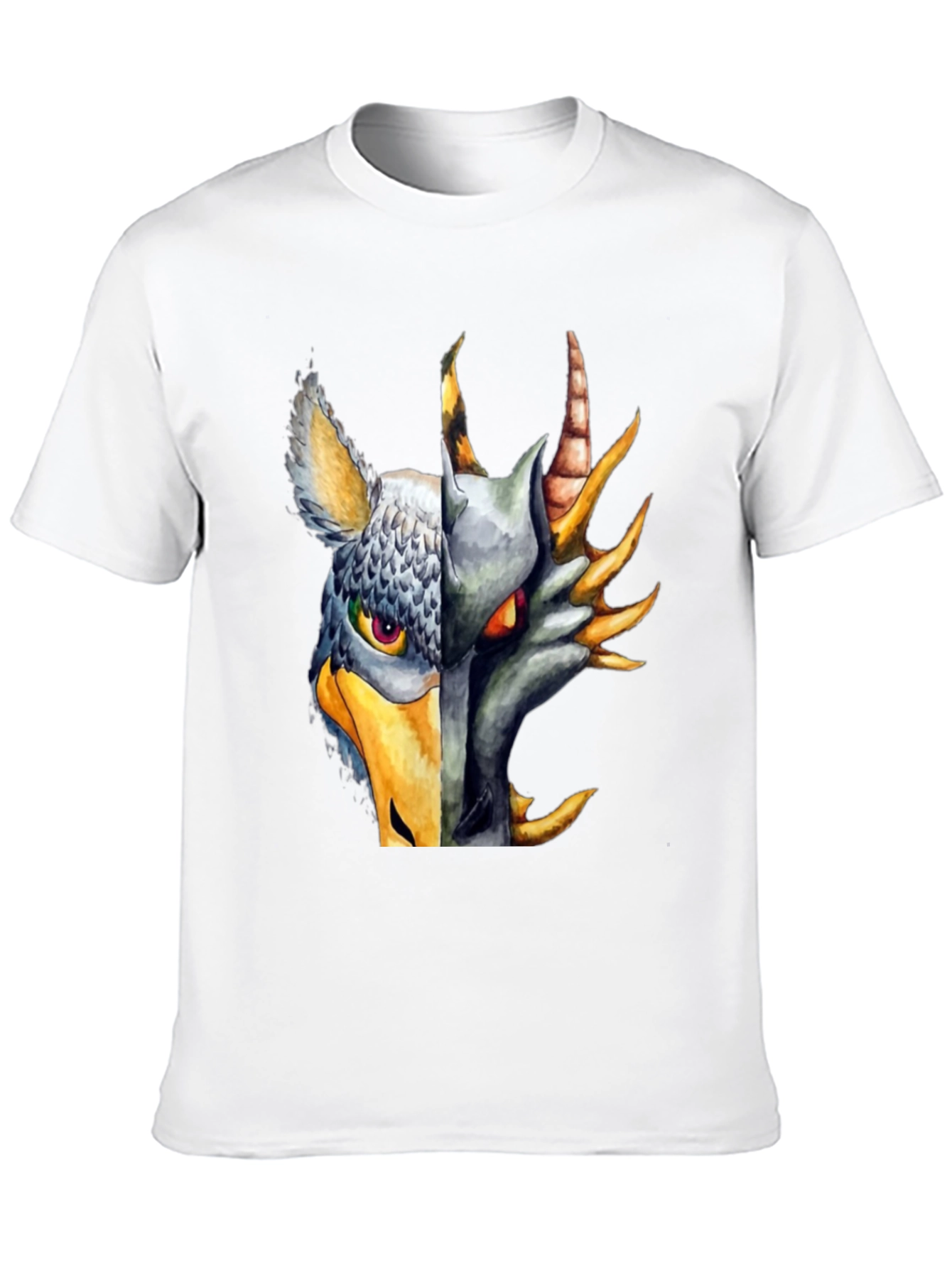 Griffin Dragon Split Design Black Tee