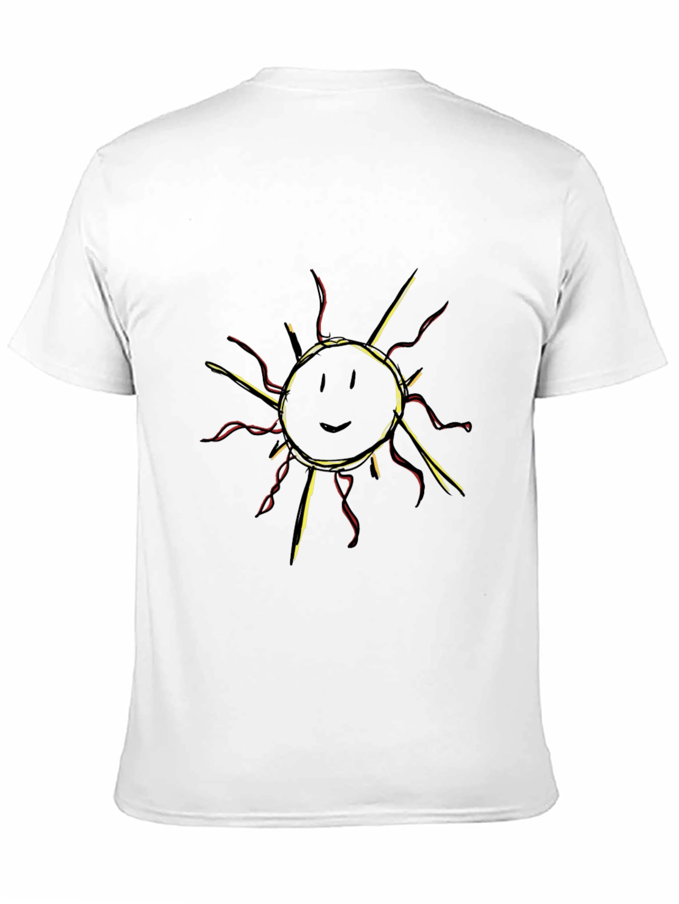 Smiling Sun Graphic Tee - Black Cotton T-Shirt