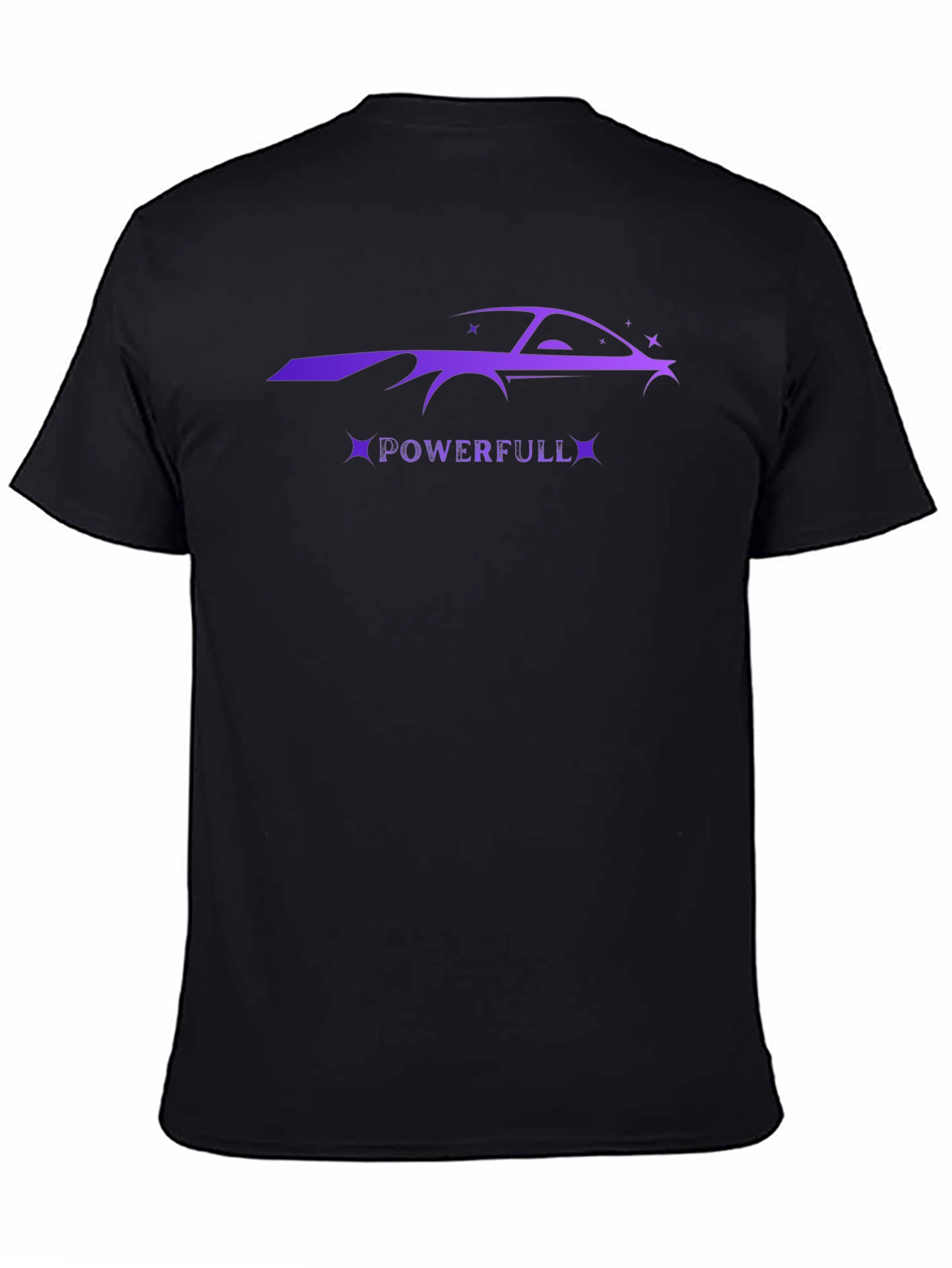 Powerful Car Graphic Tee - Black Cotton T-Shirt