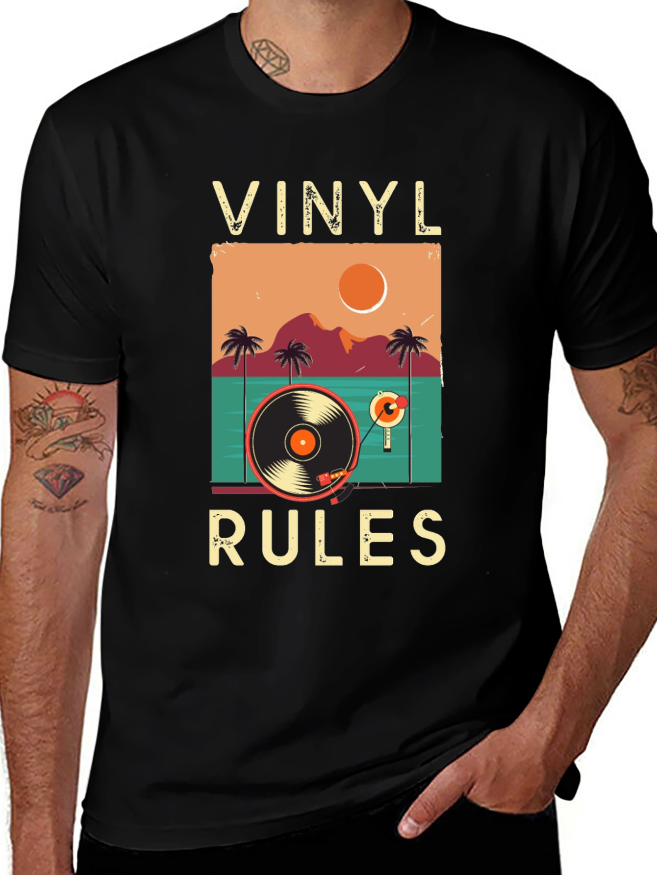 Vinyl Rules Graphic Tee - Retro Music Lover T-Shirt